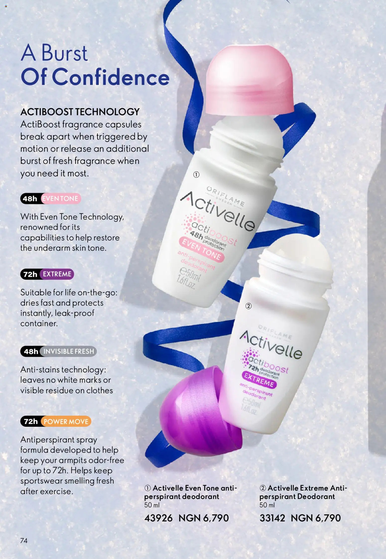 Oriflame - Catalogue 12/2025 valid from 01.12.2025 | Page: 74 | Products: Čokoladni napitci, Deodorant, Fragrance, Antiperspirant