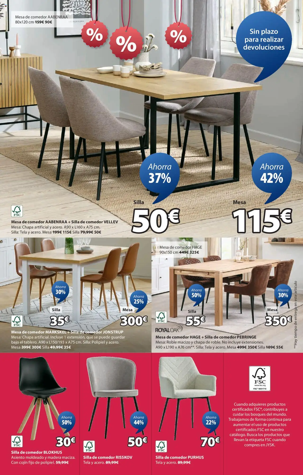 JYSK Grandes ofertas │ válido desde el 31.07.2025 | Página: 6 | Productos: Silla de comedor, Cojín, Mesa, Silla