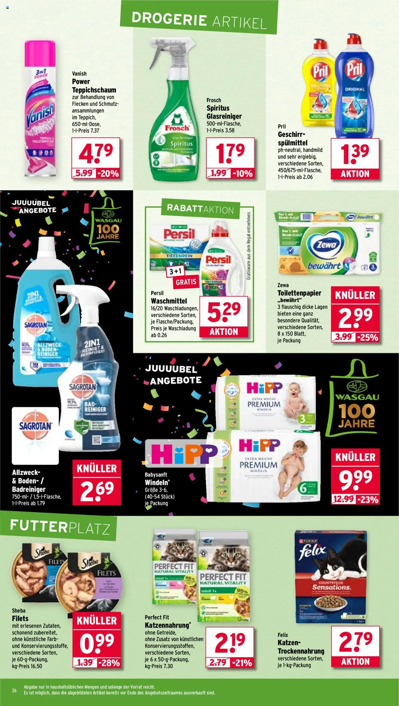 Wasgau Prospekt 	 - gültig ab dem 11.08.2025 | Seite: 26 | Produkte: Regal, Waschmittel, Pril, Persil