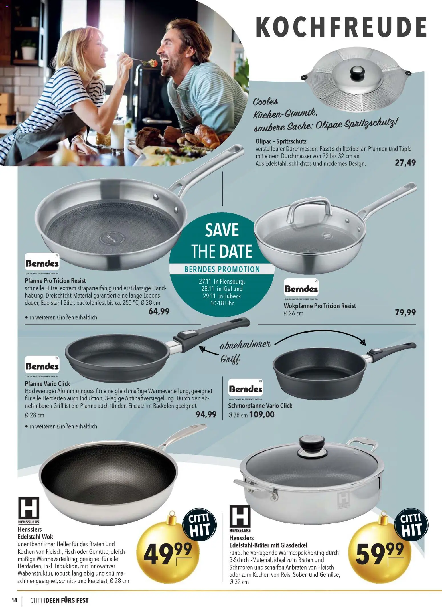 CITTI Markt  Ideen fürs Fest – gültig ab 26.11.2025 | Seite: 14 | Produkte: Fisch, Backofen, Wok, Uhr