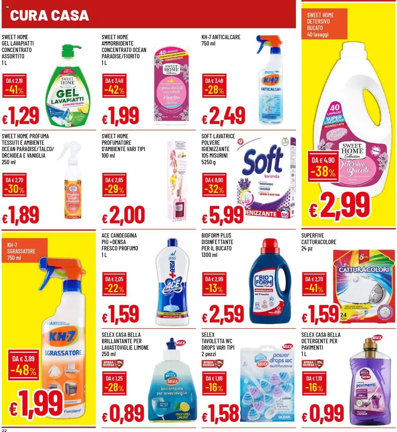 Volantino Famila del 18.08.2025 | Pagina: 22 | Prodotti: Ammorbidente, Candeggina, Sgrassatore, Profumo