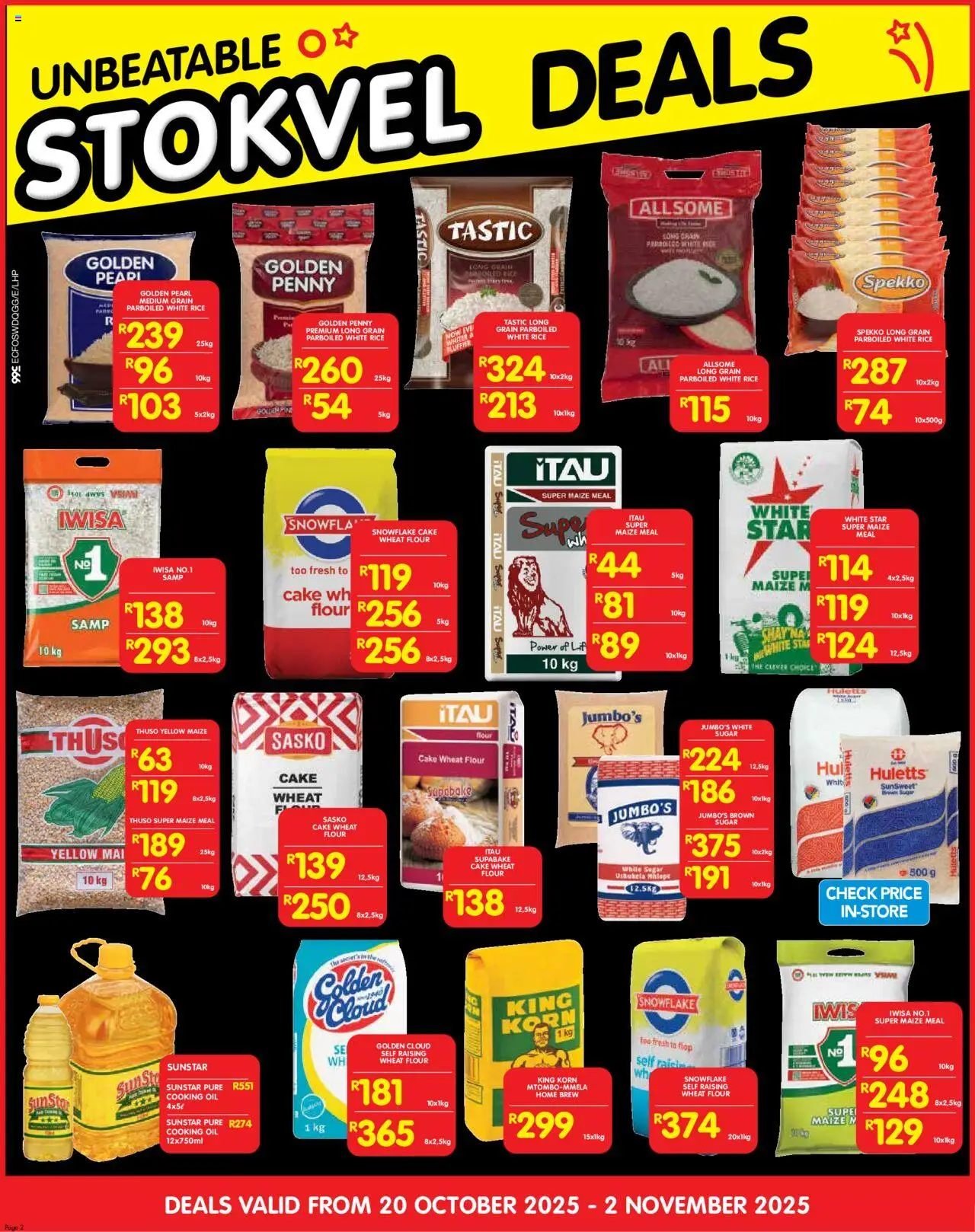 New Shoprite catalogue – valid from 20.10.2025 | Page: 6 | Products: Flour, Maize meal, Oil, Sugar