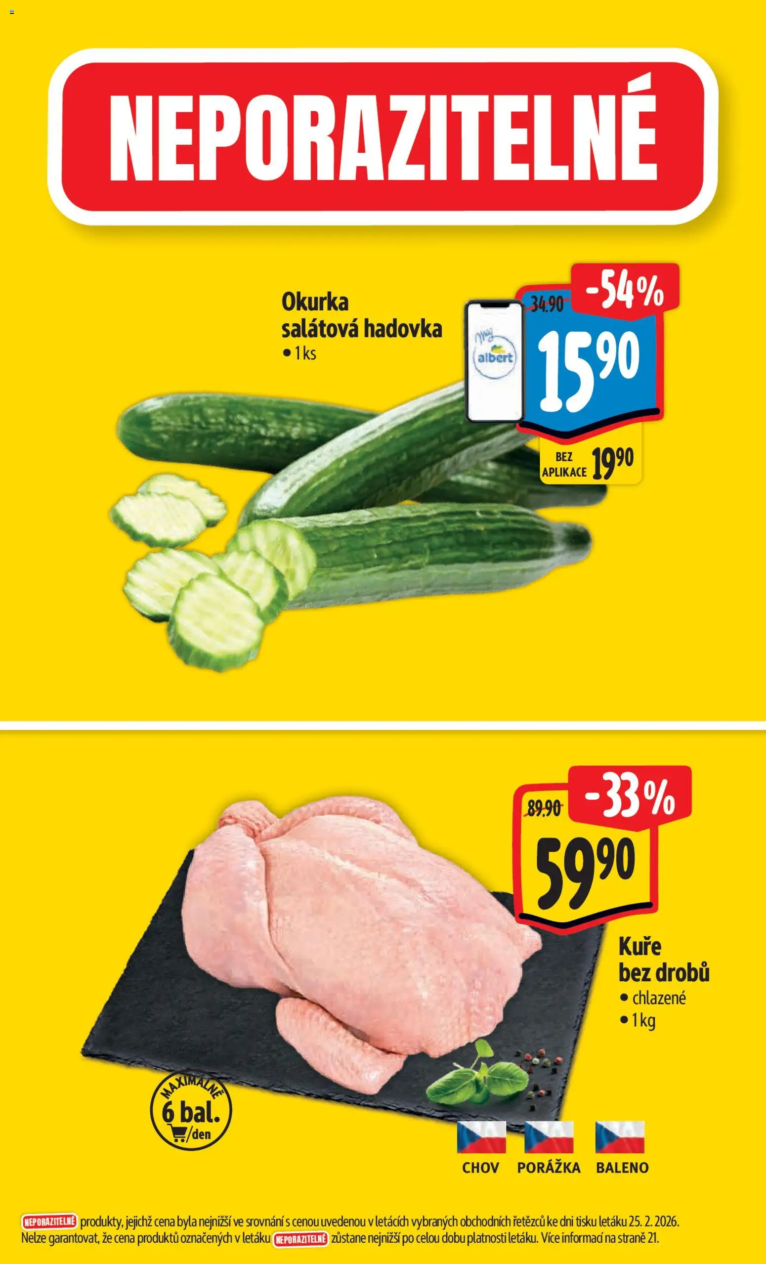 Albert leták - Hypermarket od 04.03.2026 | Strana: 2 | Produkty: Kuře, Okurka