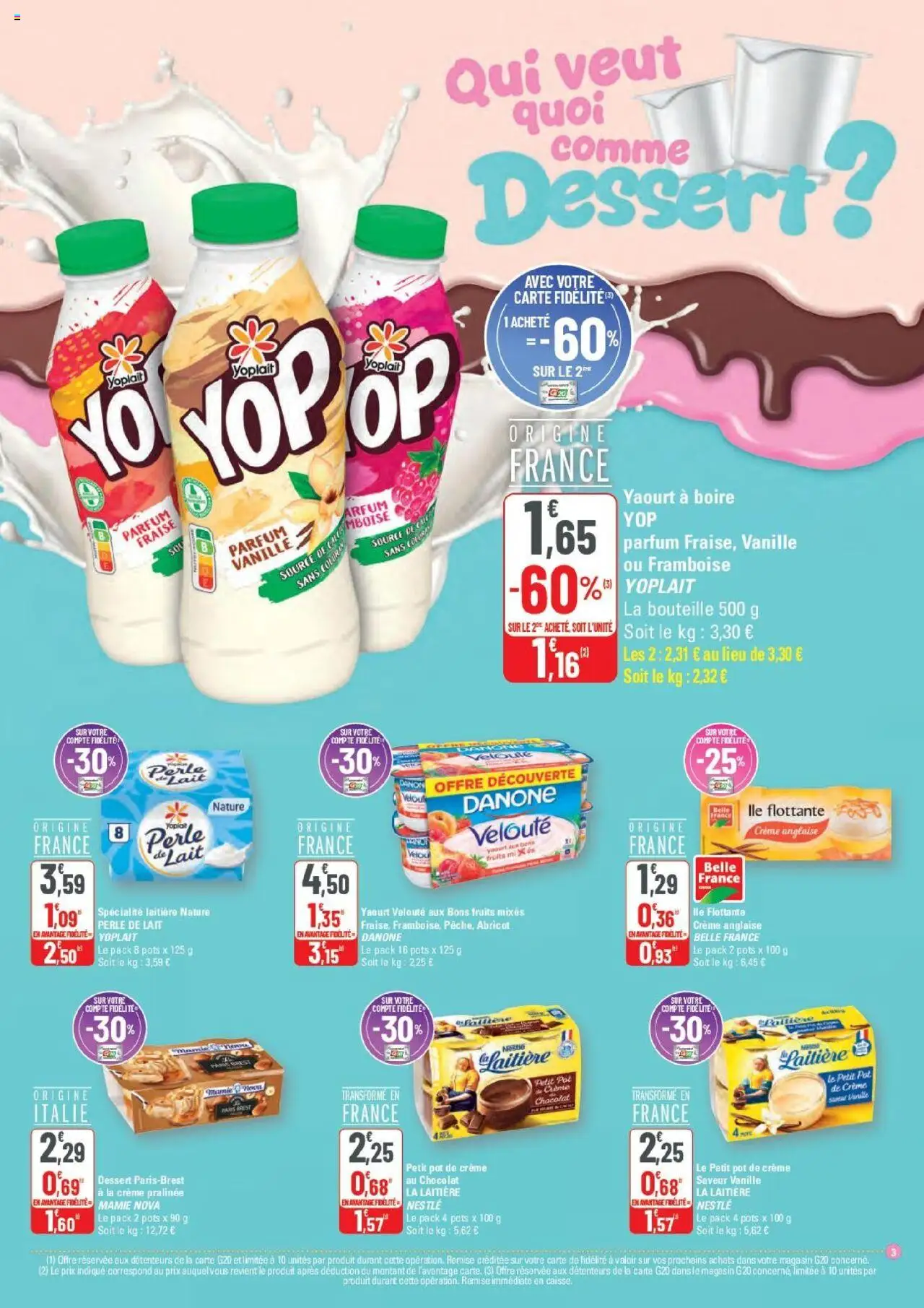  | Page: 3 | Produits: Fraise, Lait, Yaourt, Chocolat