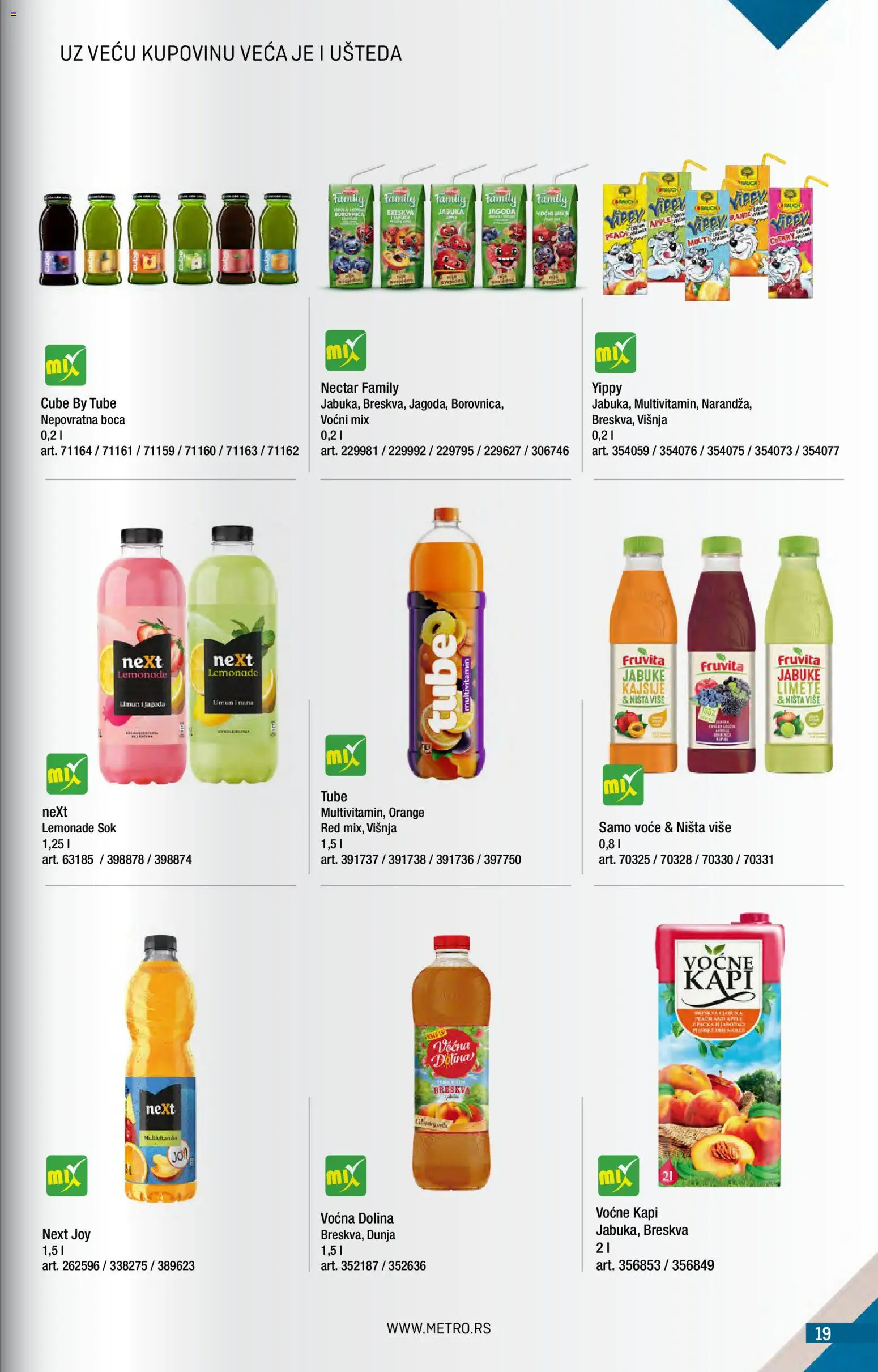 Metro katalog - važi od 01.05.2026 | Strana: 19 | Proizvode: Višnja, Fruvita, Sok, Breskva