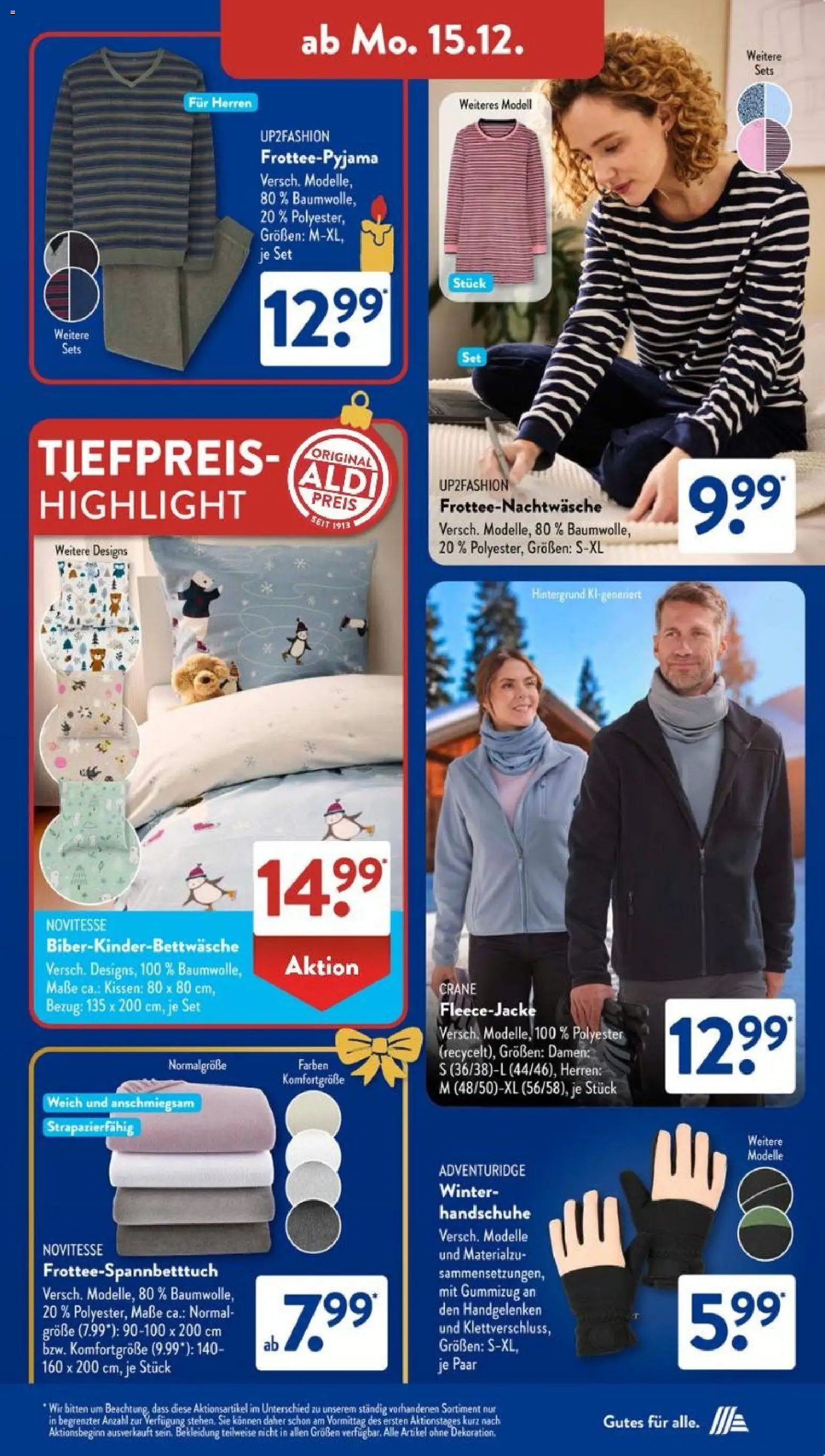 Aldi Süd Prospekt 	 – gültig ab 15.12.2025 | Seite: 5 | Produkte: Up2fashion, Bekleidung, Handschuhe