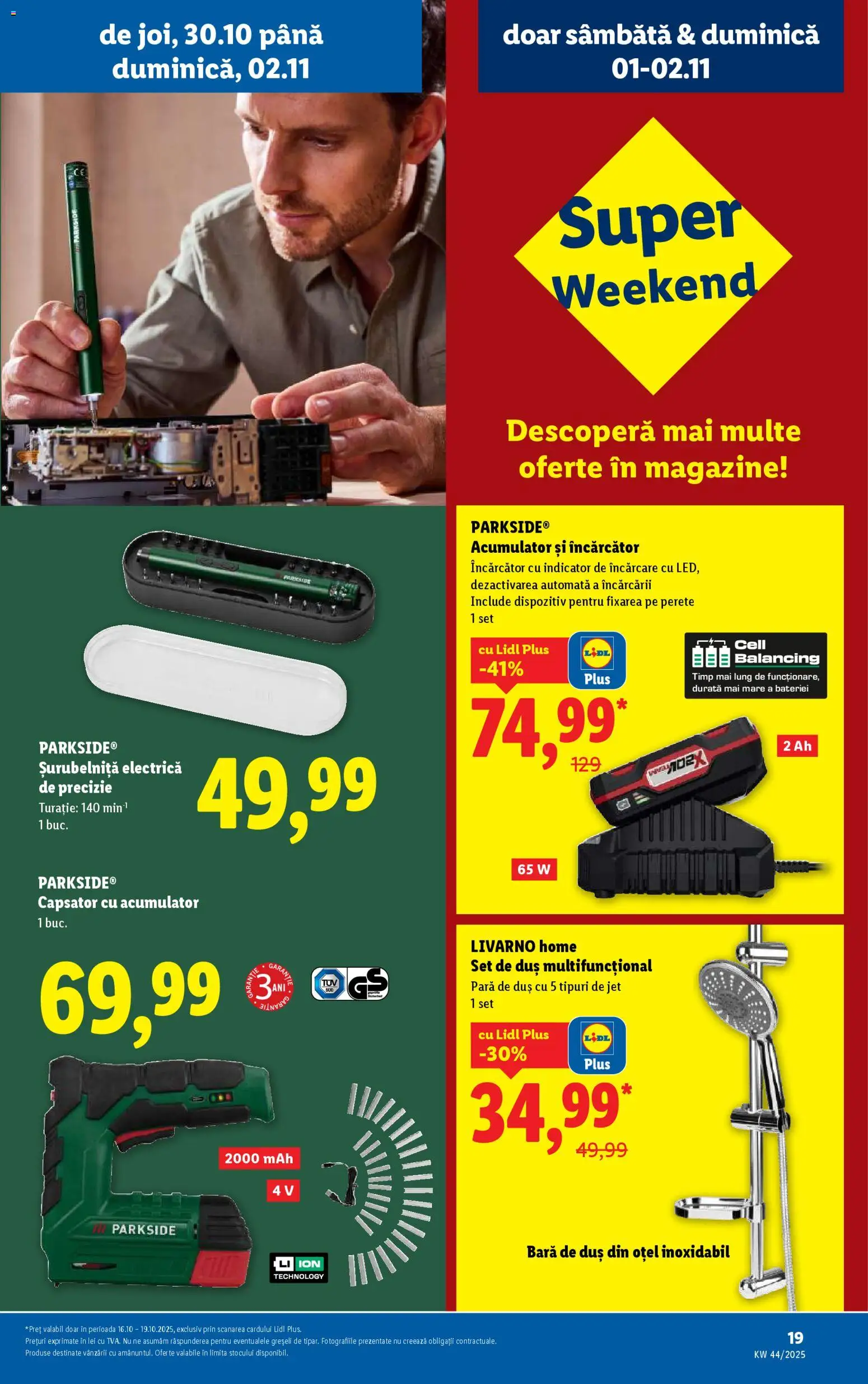 Noul catalog Lidl – valabil de la 27.10.2025 | Pagină: 19 | Produse: Pară, Încărcător, Makarna sosu, Duș
