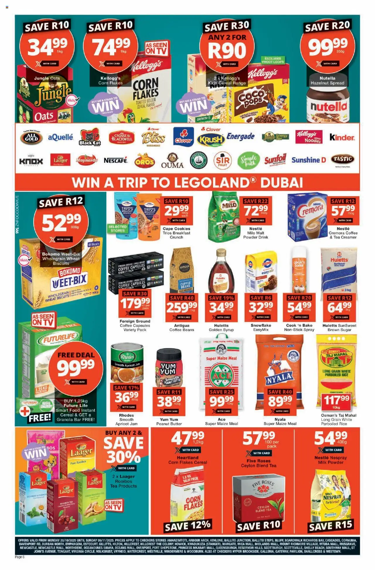New Checkers catalogue – valid from 20.10.2025 | Page: 6 | Products: Beans, Creamer, Powder, Syrup