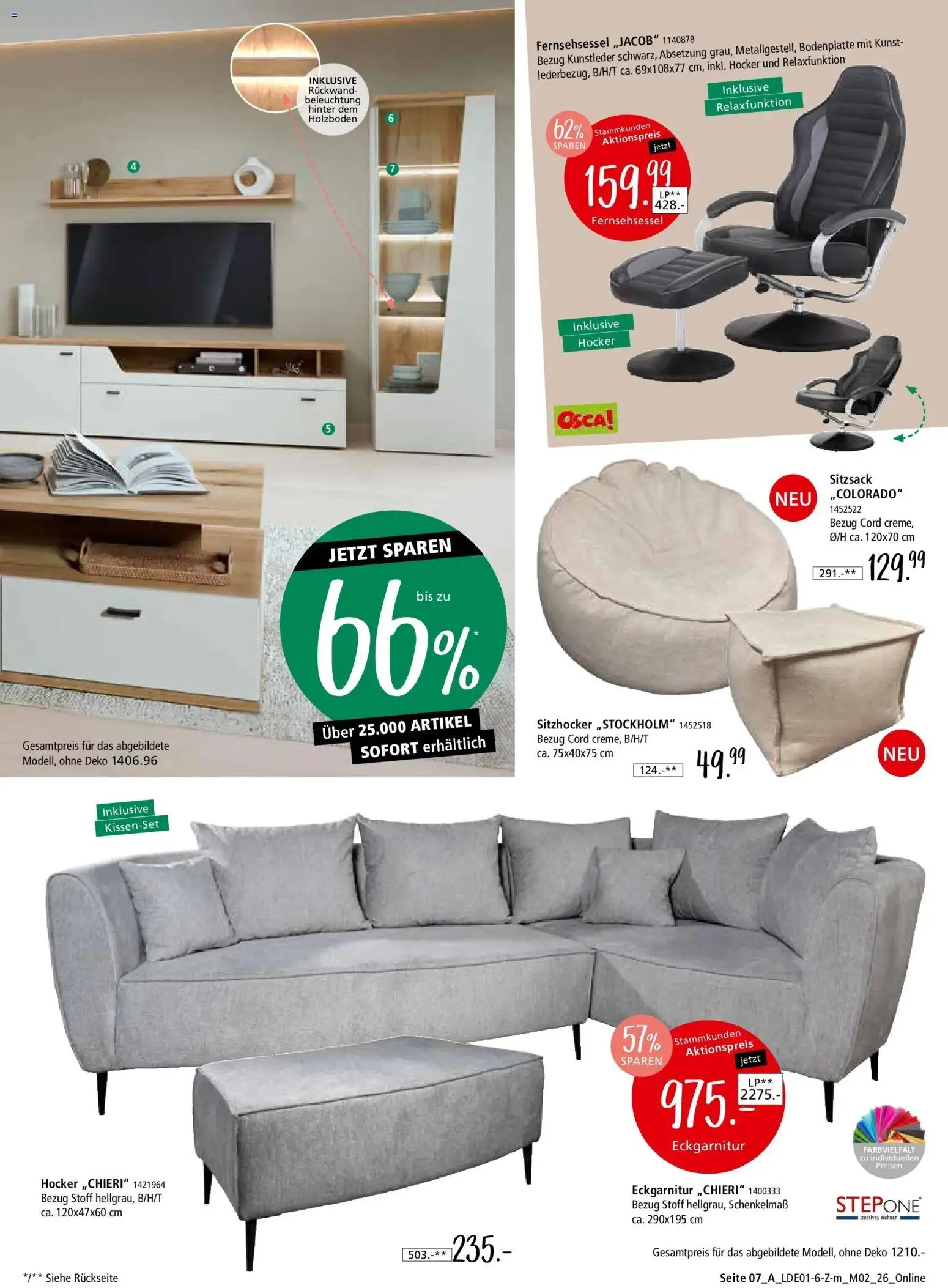 Zurbrüggen - Zurbrüggen: Unschlagbar günstig – gültig ab 09.01.2026 | Seite: 9 | Produkte: Hocker, Fernsehsessel, Sitzsack
