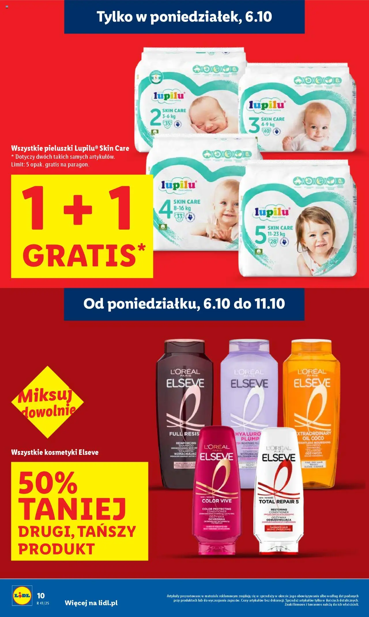 Lidl Gazetka od 06.10.2025 | Strona: 10 | Produkty: Kosmetyki, Szampon, Odżywka