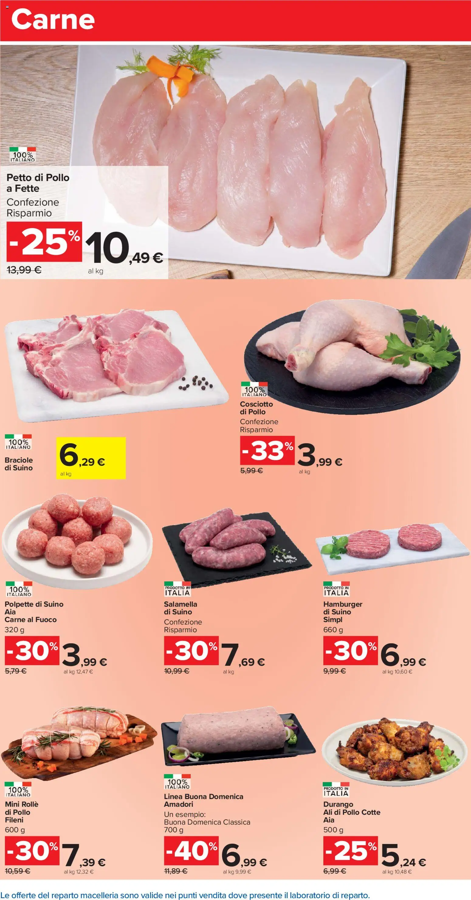 Volantino Carrefour del 02.01.2026 | Pagina: 4 | Prodotti: Petto di Pollo, Suino, Hamburger, Polpette