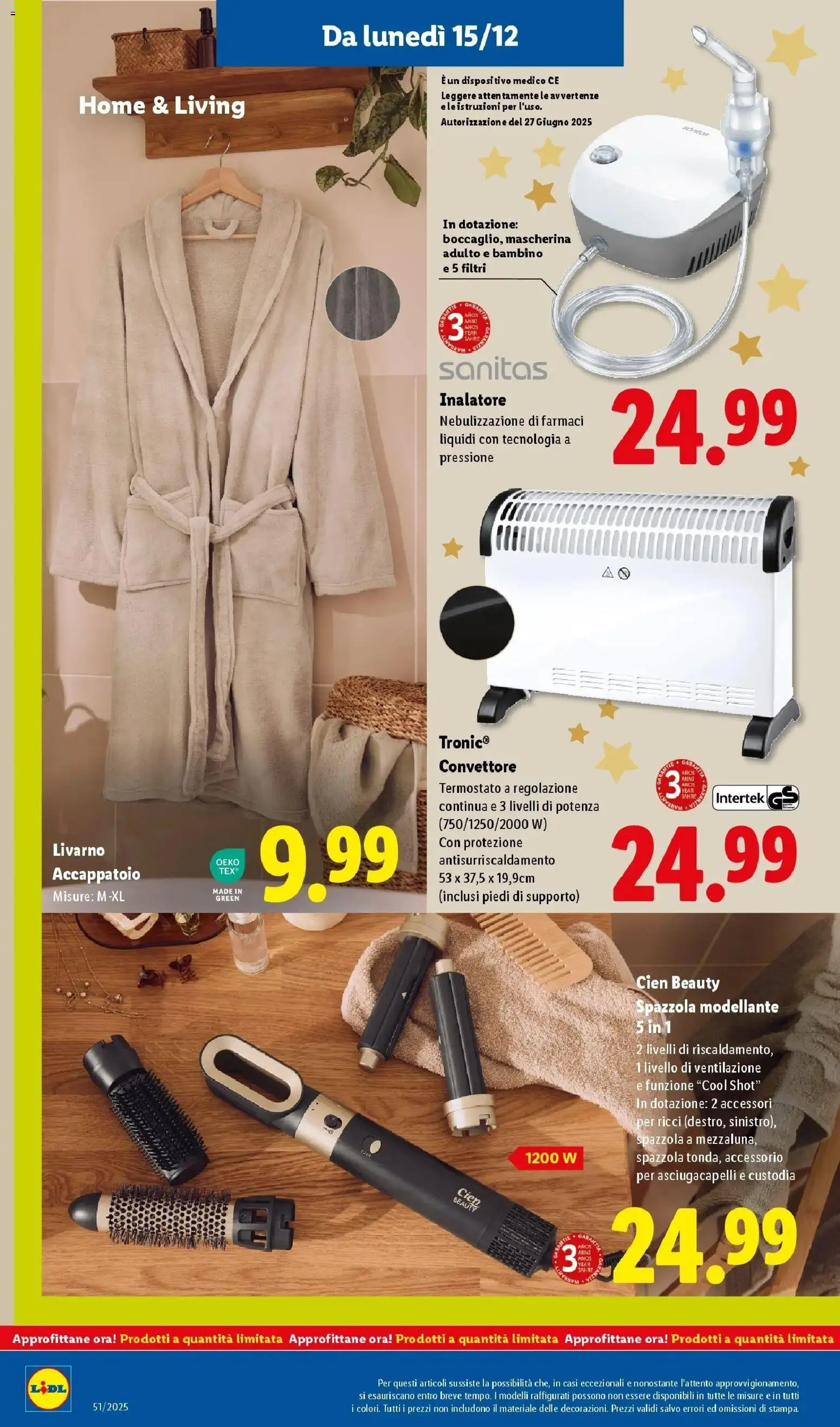 Volantino Lidl del 14.12.2025 | Pagina: 42 | Prodotti: Spazzola, Accappatoio, Asciugacapelli