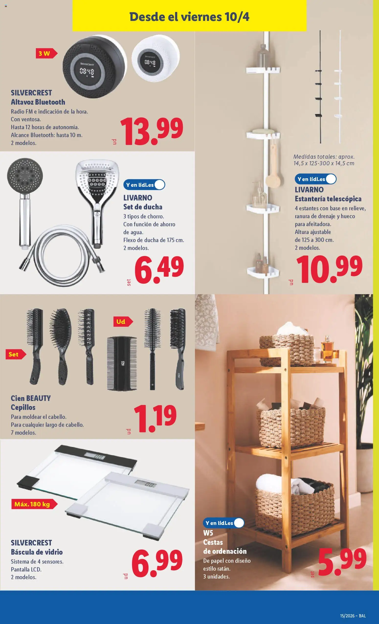 Lidl folleto de bazar │ válido desde el 06.04.2026 | Página: 15 | Productos: Radio, Altavoz, Ducha