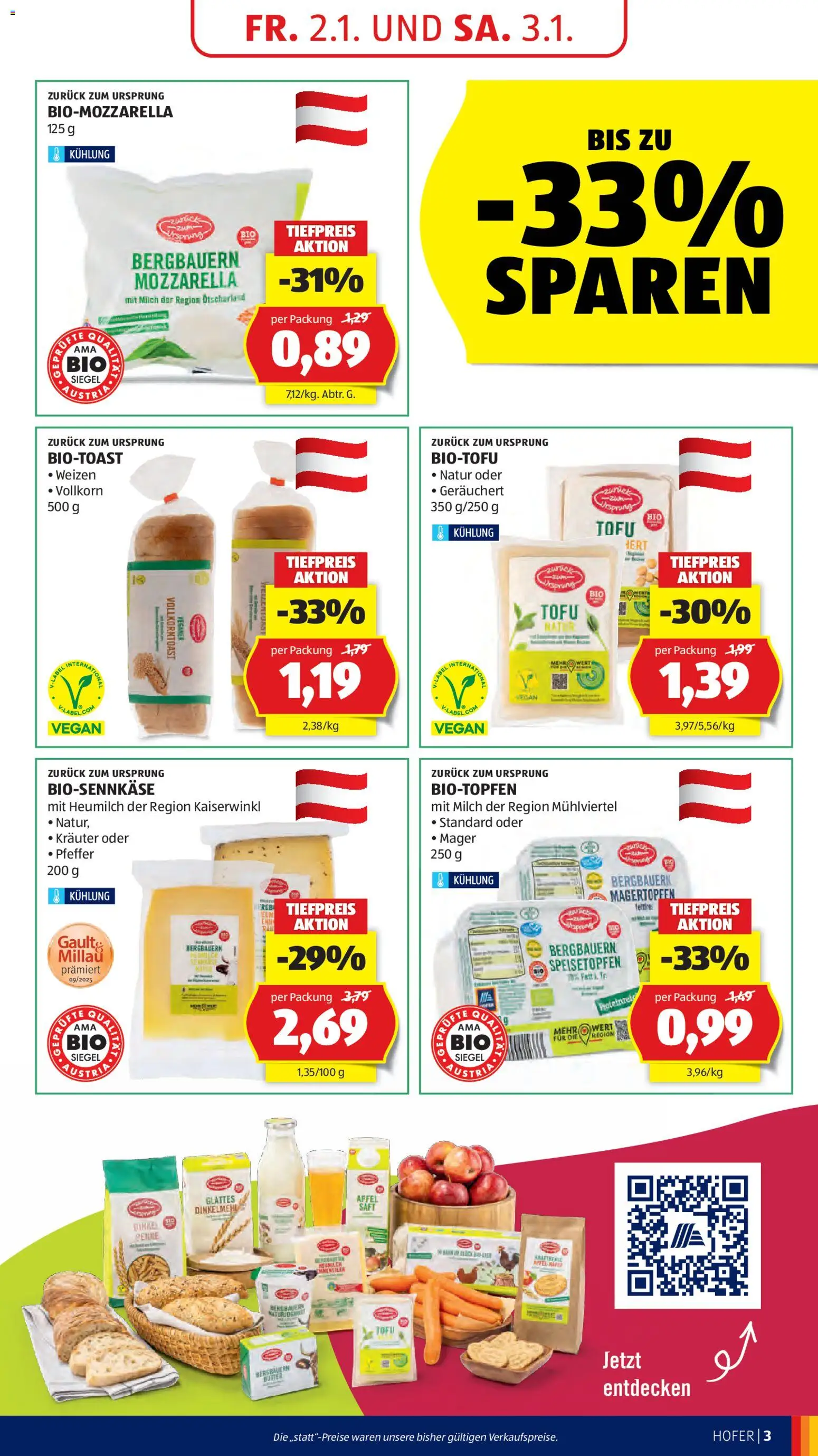 Hofer Flugblatt gültig ab 02.01.2026 | Seite: 5 | Produkte: Pfeffer, Milch, Saft, Äpfel
