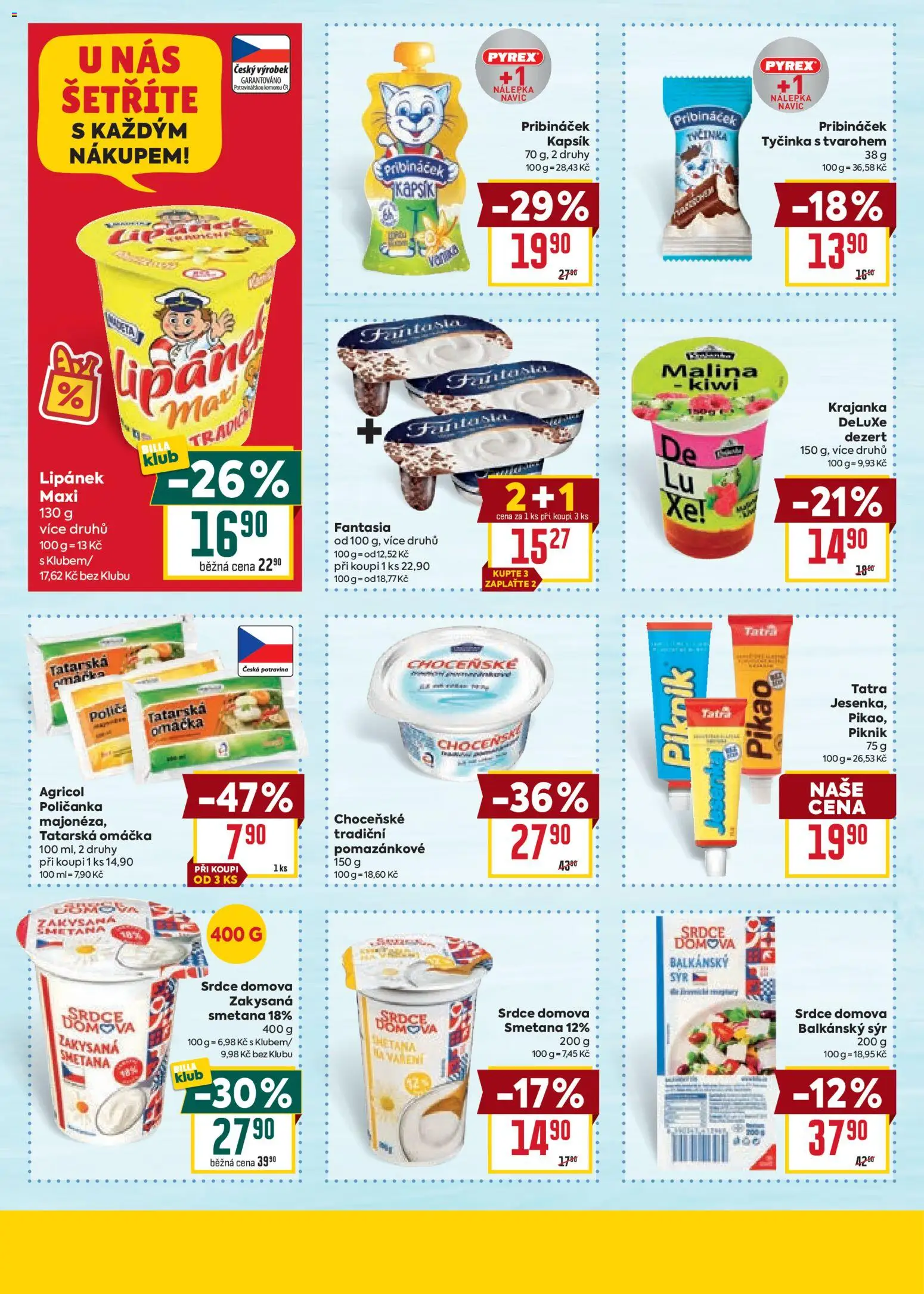 Billa Velký leták od 14.01.2026 | Strana: 22 | Produkty: Sýr, Kiwi, Pribináček, Balkánský sýr