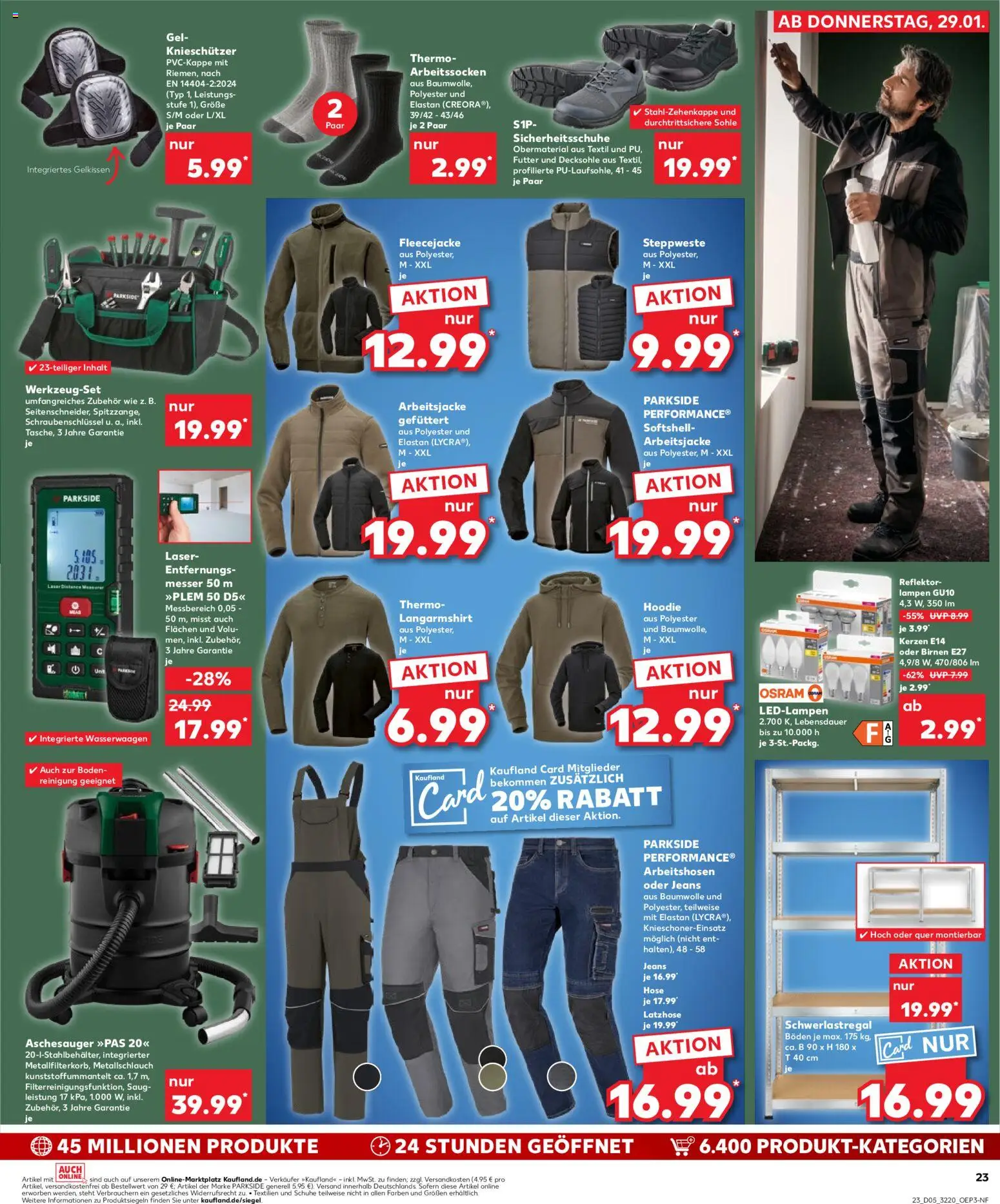 Kaufland prospekt Rostock	 – gültig ab 29.01.2026 | Seite: 23 | Produkte: Langarmshirt, Steppweste, Schwerlastregal, Hose