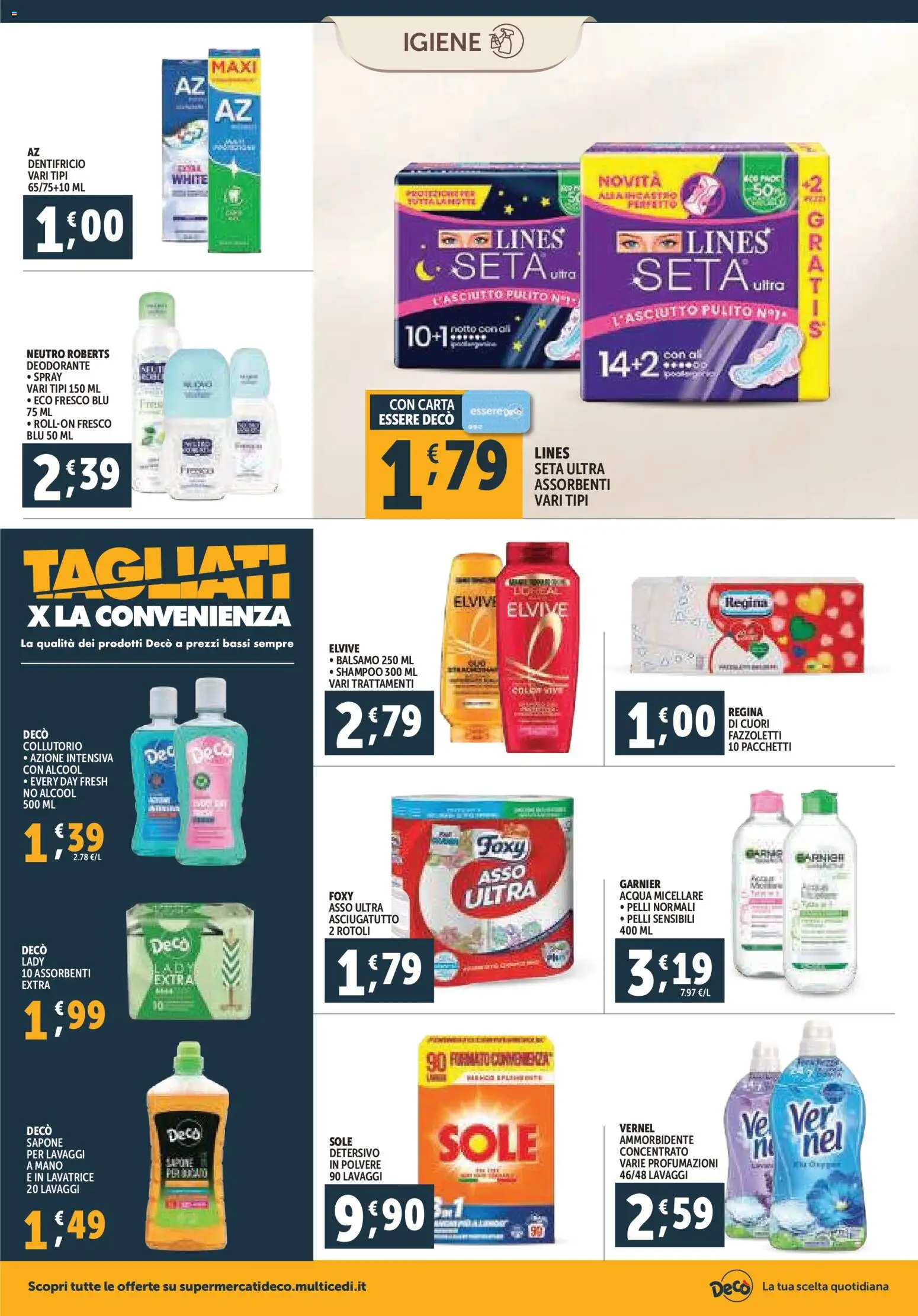 Volantino Decò del 07.11.2025 | Pagina: 18 | Prodotti: Acqua micellare, Sapone, Acqua, Lavatrice