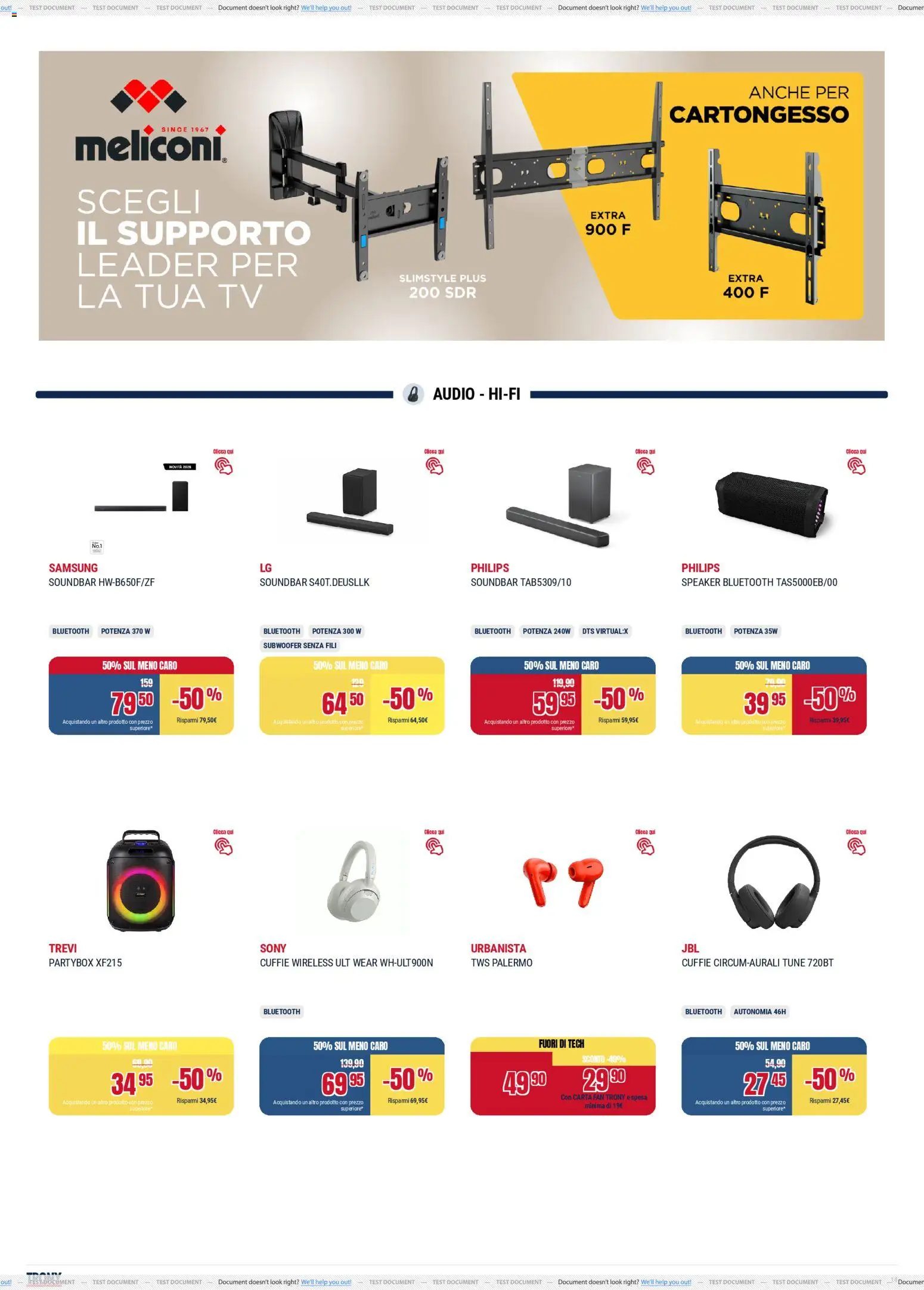 Volantino Trony del 19.02.2026 | Pagina: 14 | Prodotti: TV, Audio, Speaker, Fan