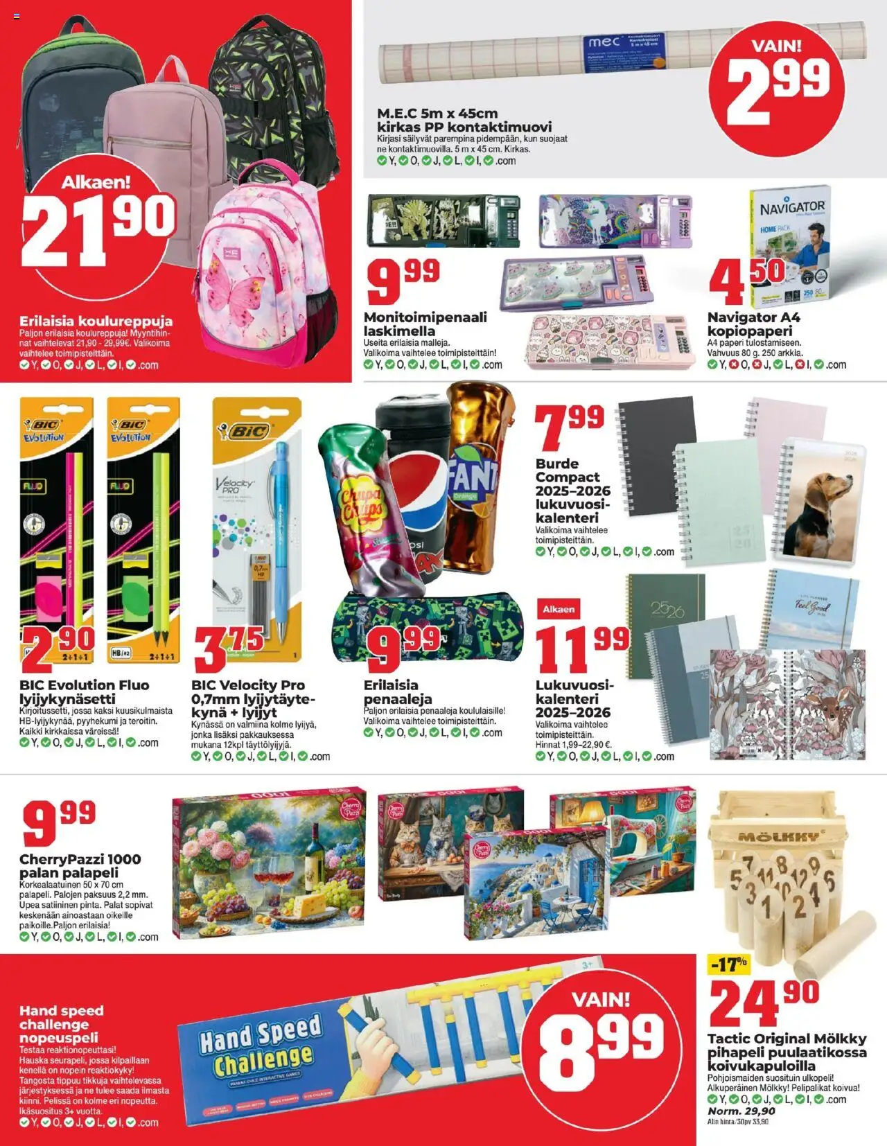  | Sivu: 7 | Tuotteet: Mölkky, Kalenteri, Palapeli, Paperi