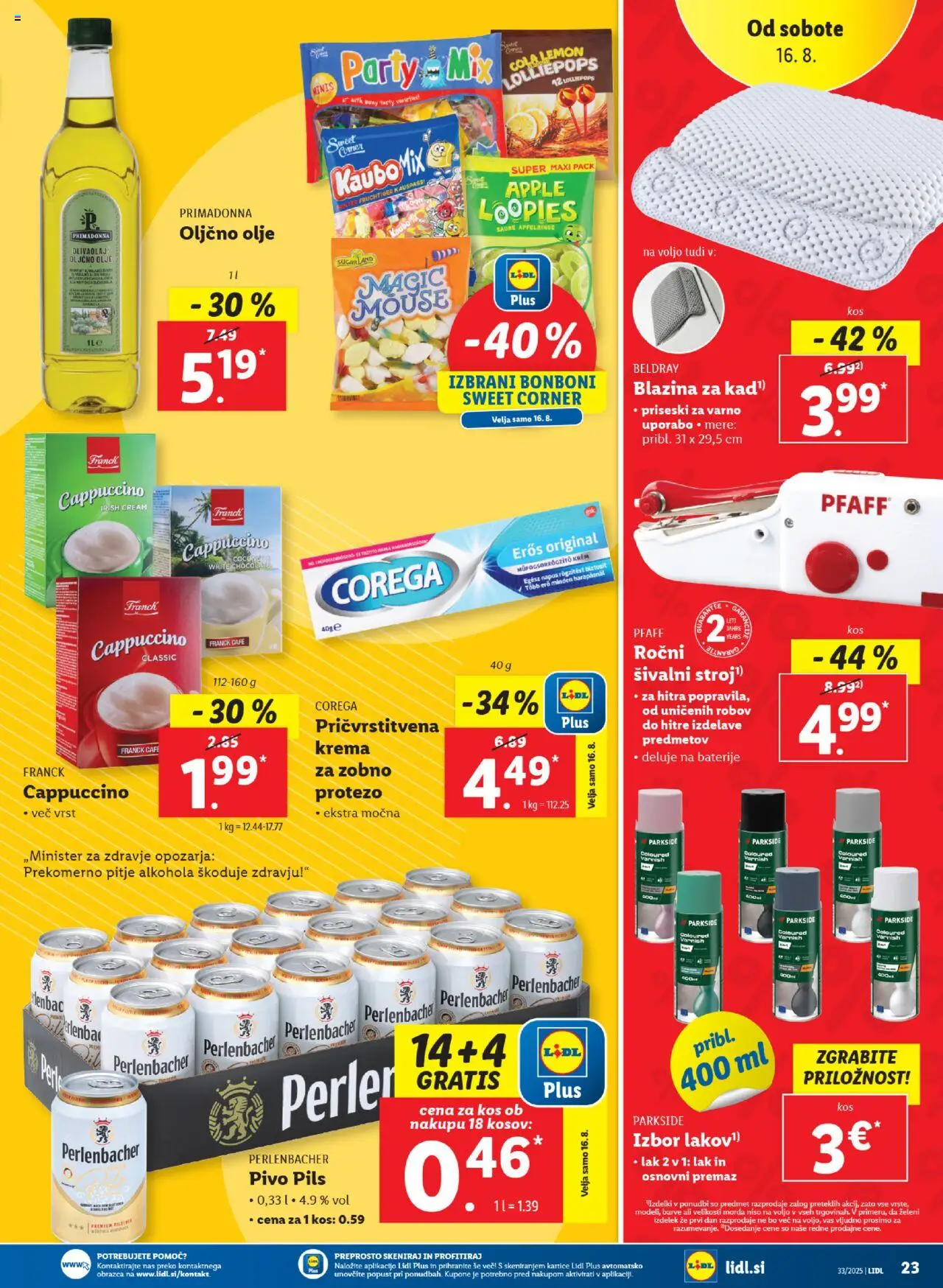 Lidl - Ljubljana │ velja od 14.08.2025 | Stran: 43 | Izdelki: Oljčno olje, Baterije, Pivo, Lak