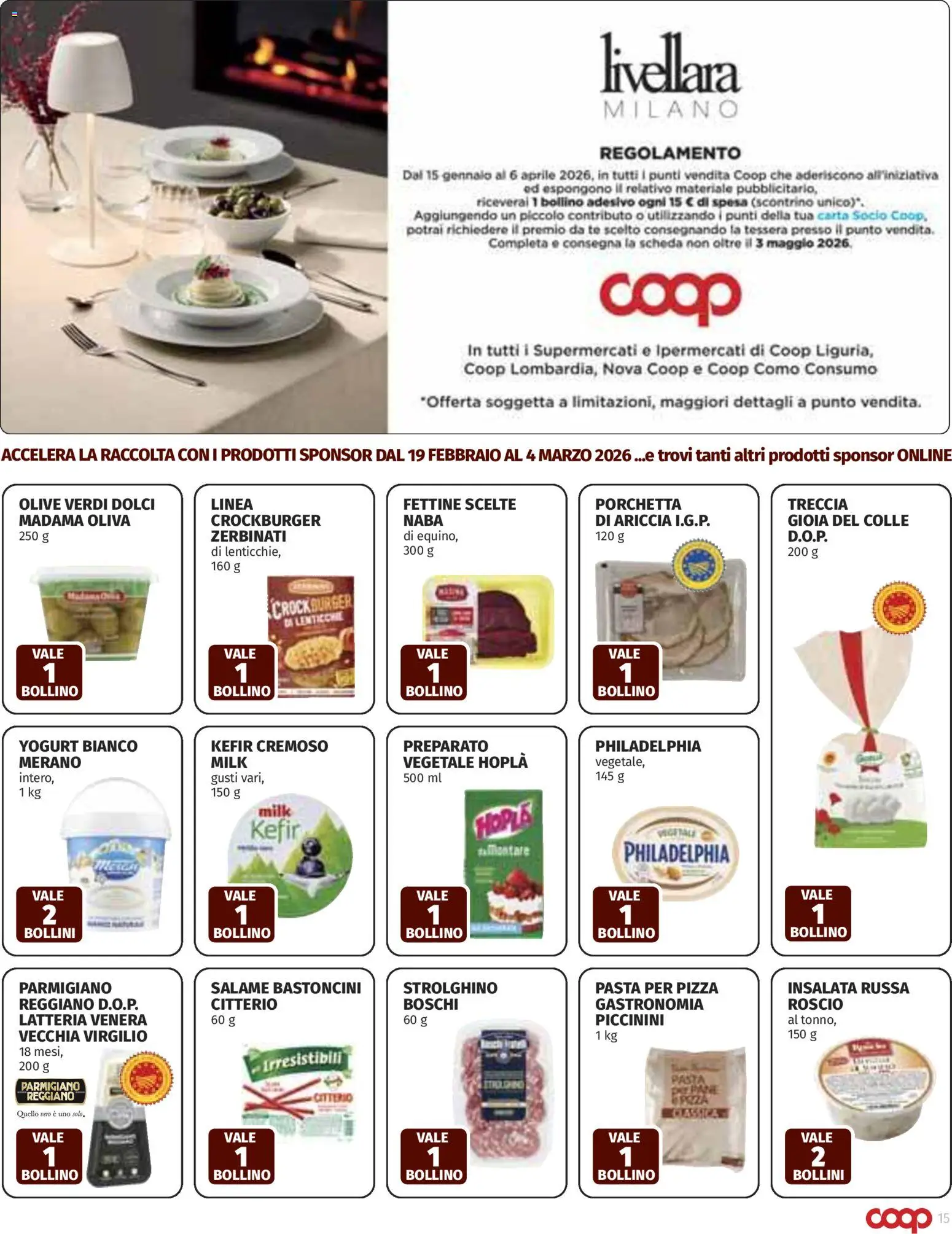 Volantino COOP del 19.02.2026 | Pagina: 15 | Prodotti: Tè, Insalata, Pasta, Parmigiano