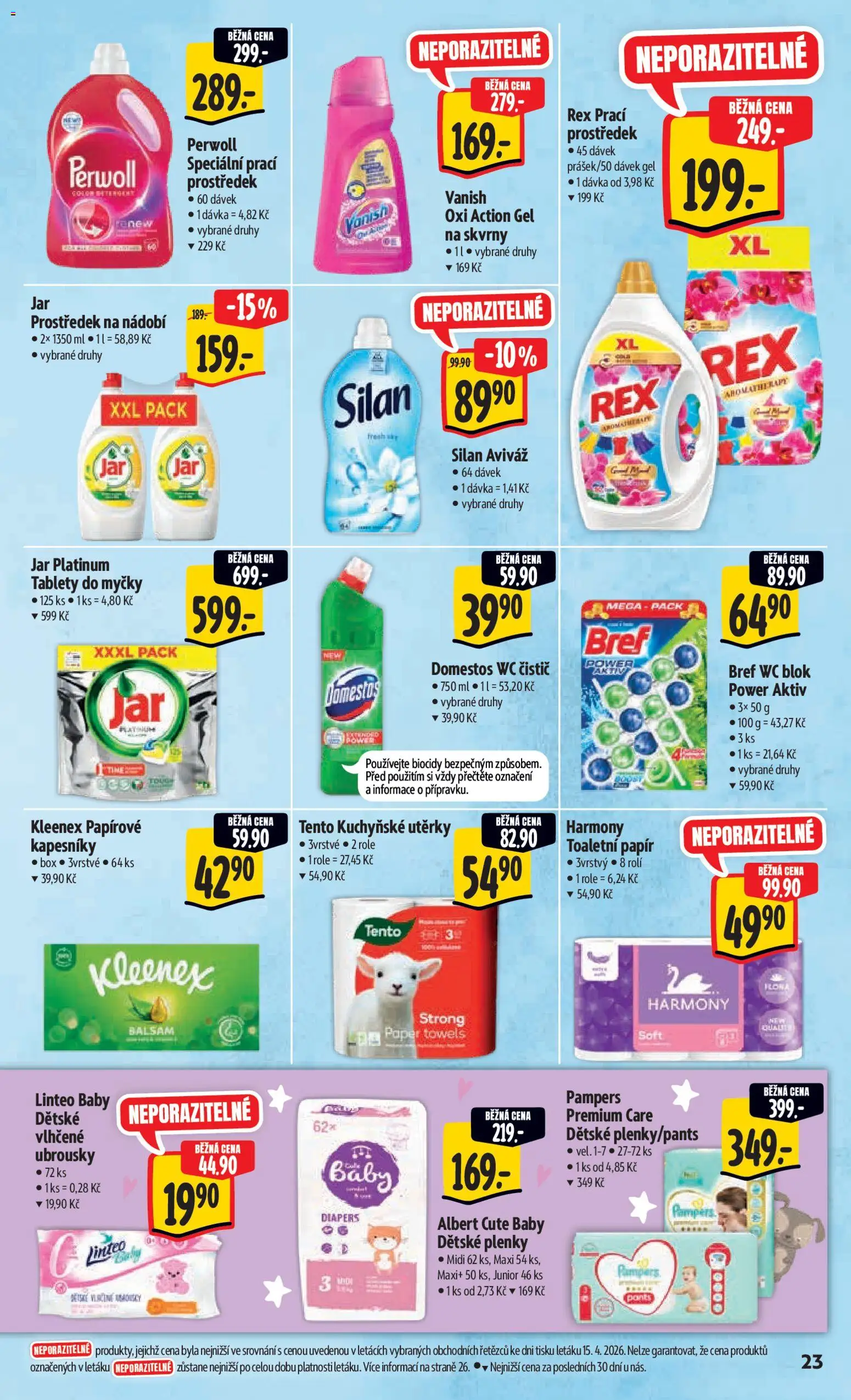 Albert leták - Hypermarket od 22.04.2026 | Strana: 31 | Produkty: Aviváž, Tablety do myčky, Wc, Jar platinum