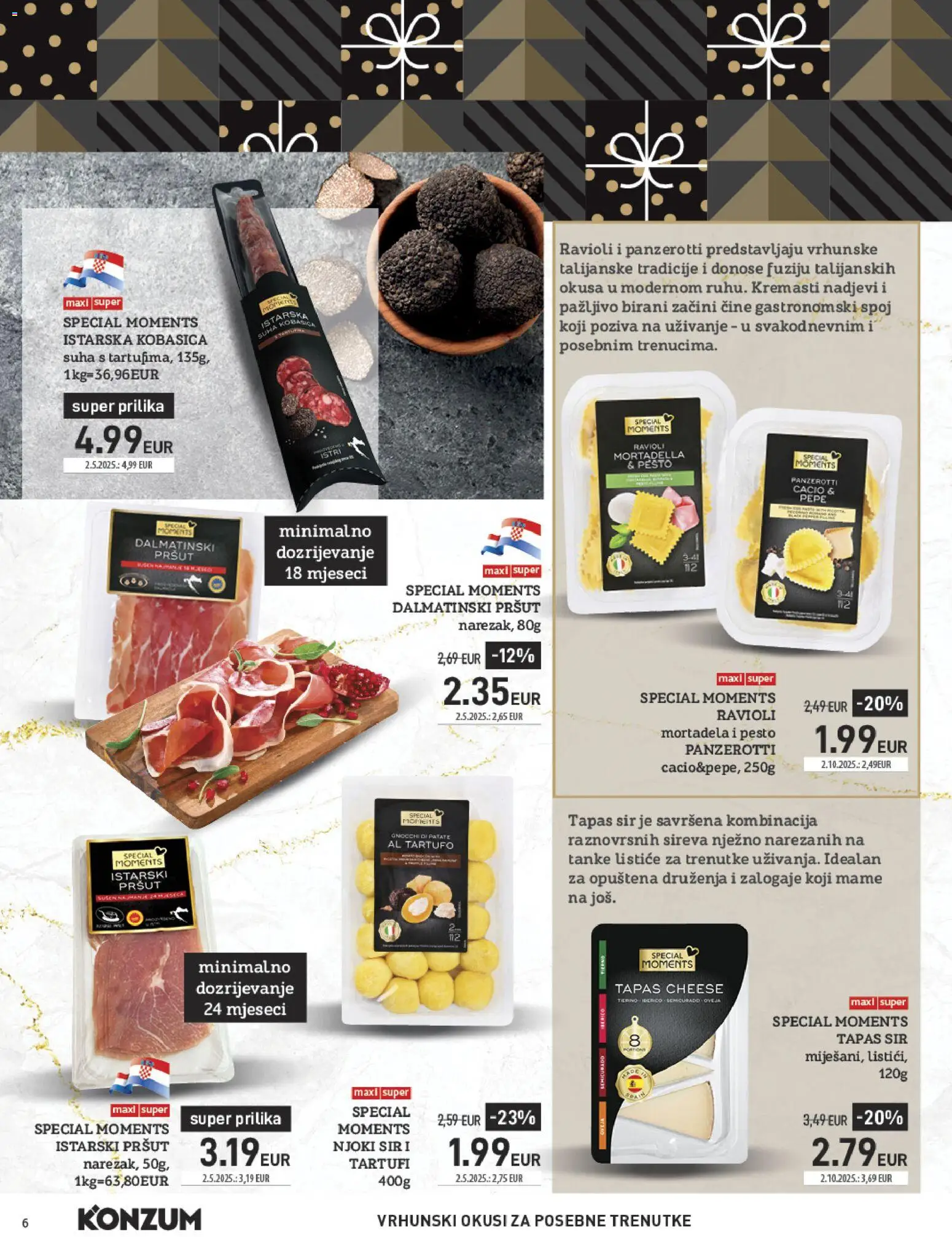 Konzum katalog | vrijedi od 10.11.2025 | Stranica: 6 | Proizvodi: Sir, Njoki, Začini, Ravioli