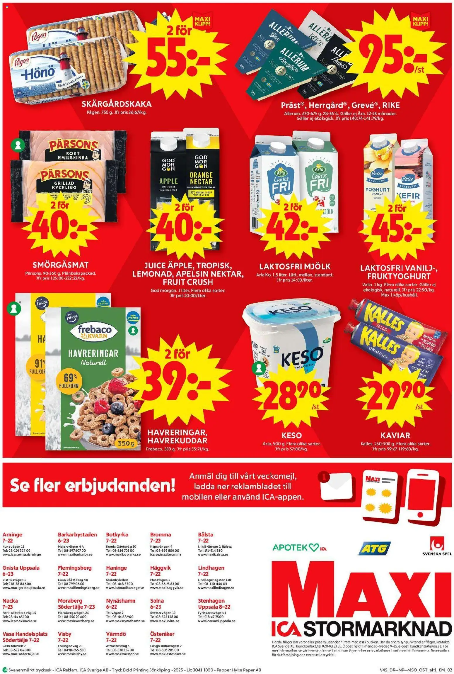 ICA Maxi reklamblad aktuell från 03.11.2025 | Sida: 14 | Produkter: Mjölk, Yoghurt, Äpple, Apelsin