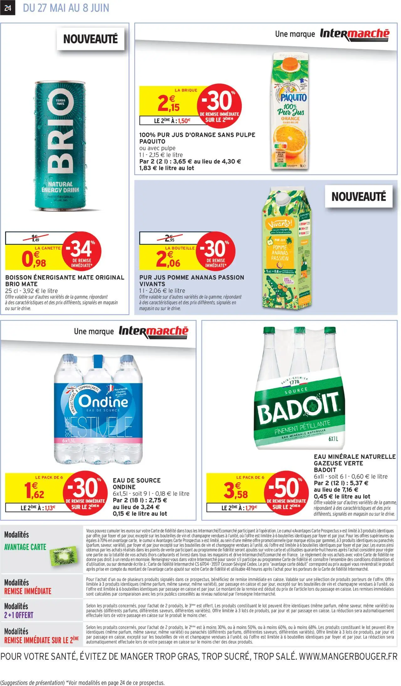  | Page: 25 | Produits: Eau minérale, Jus d'orange, Eau minérale naturelle, Thé