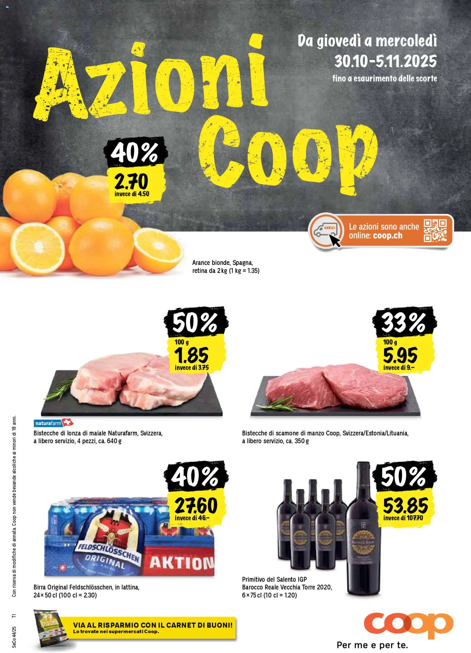 Coop - Una settimana di azioni – gültig ab 30.10.2025 | Seite: 1