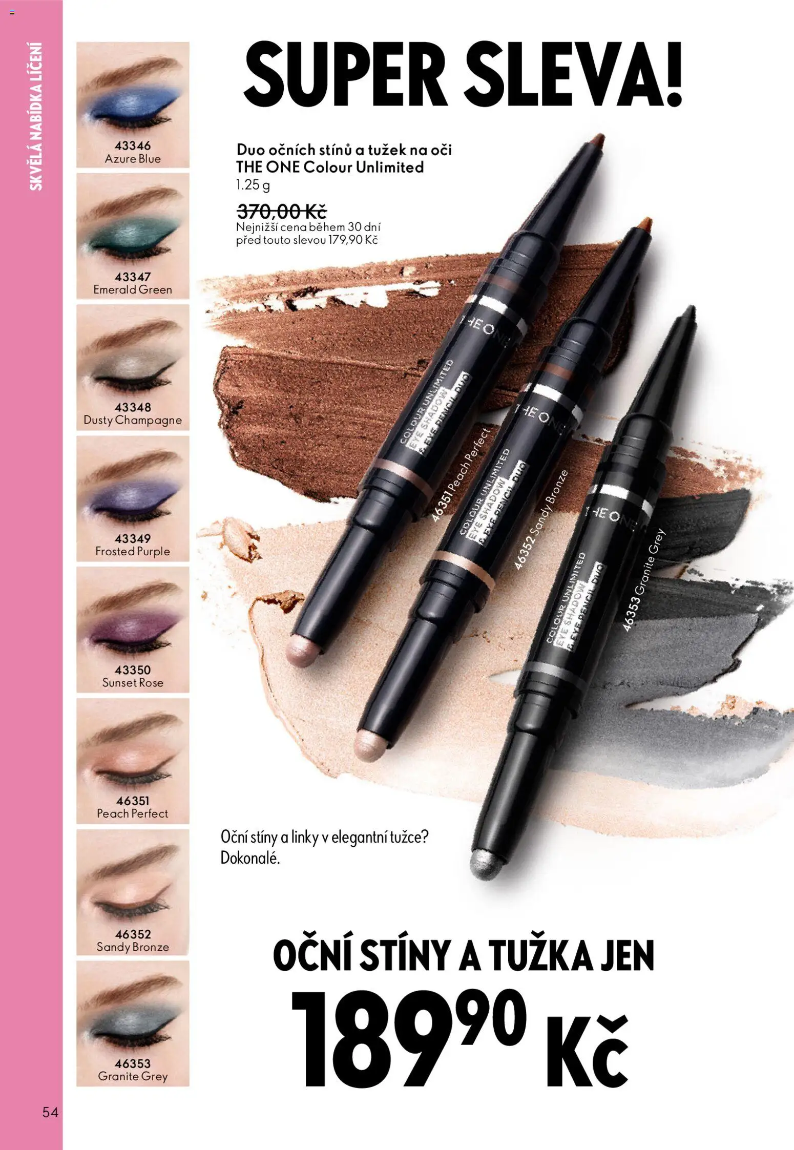 Oriflame katalog č.01/2026 od 30.12.2025 | Strana: 54 | Produkty: Champagne, Tužka, Oční stíny