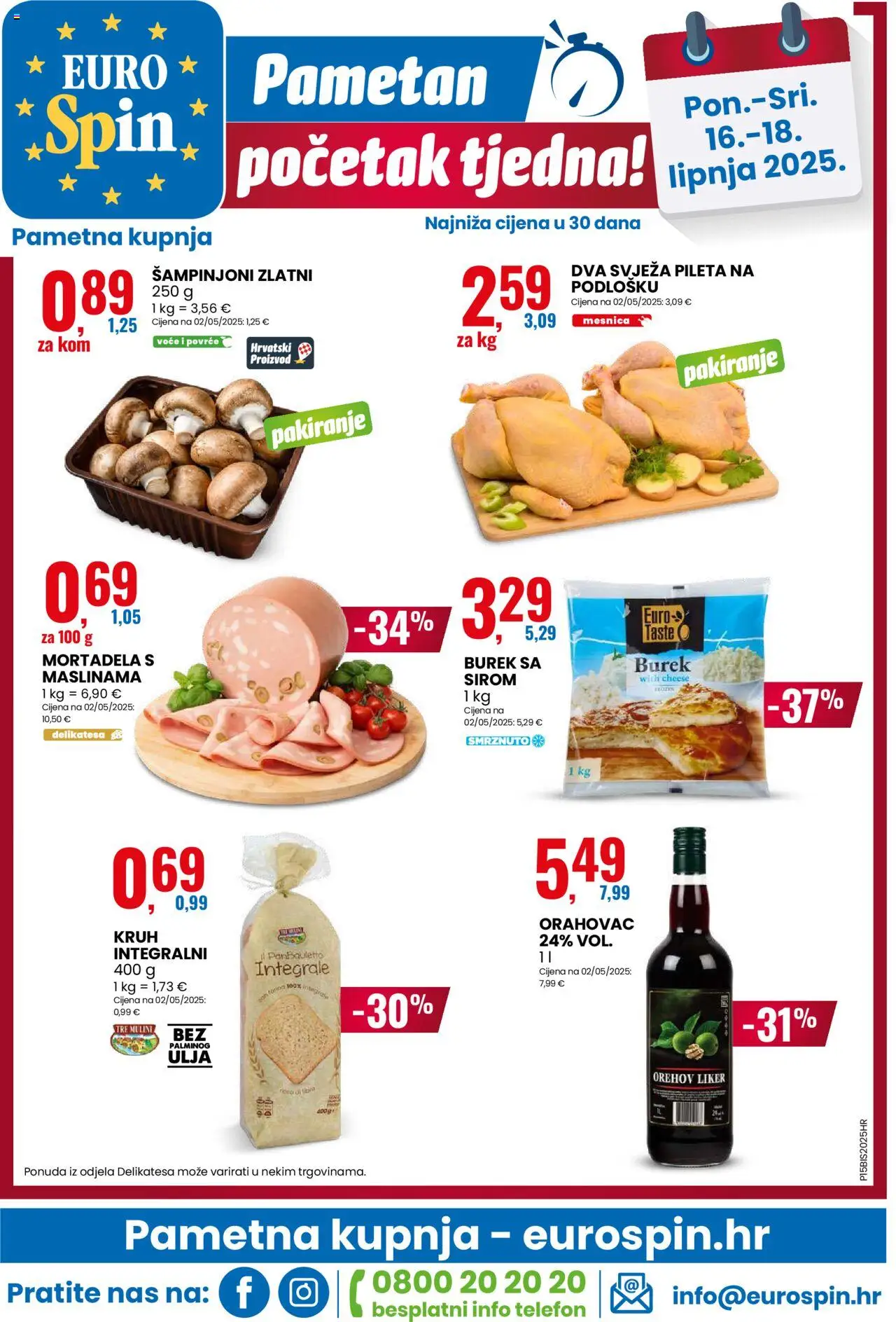 Eurospin katalog | vrijedi od 12.06.2025 | Stranica: 16 | Proizvodi: Kruh, Povrće, Voće, Liker