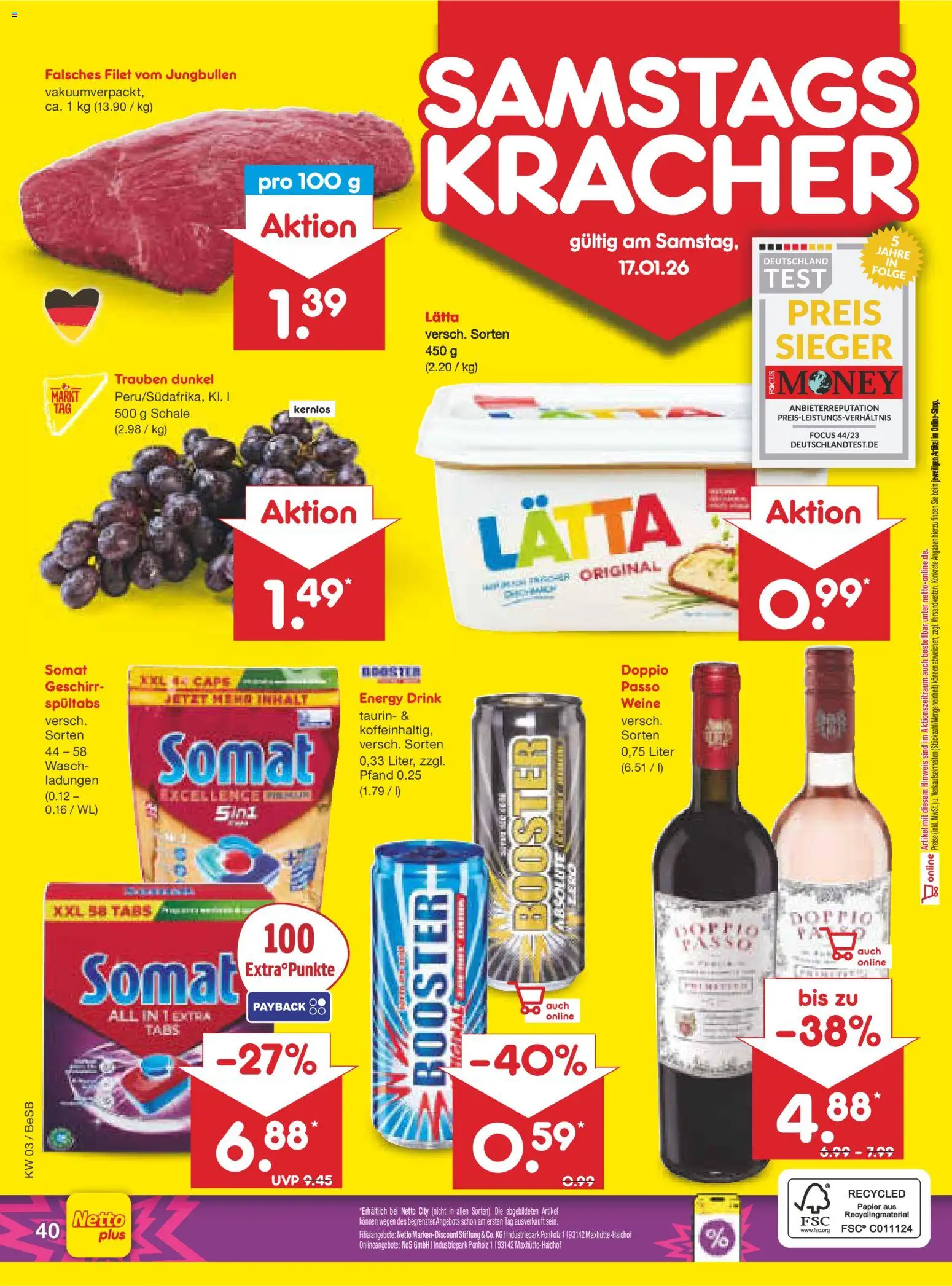 Netto Marken-Discount Prospekt 	 – gültig ab 12.01.2026 | Seite: 50 | Produkte: Energy, Trauben, Lätta