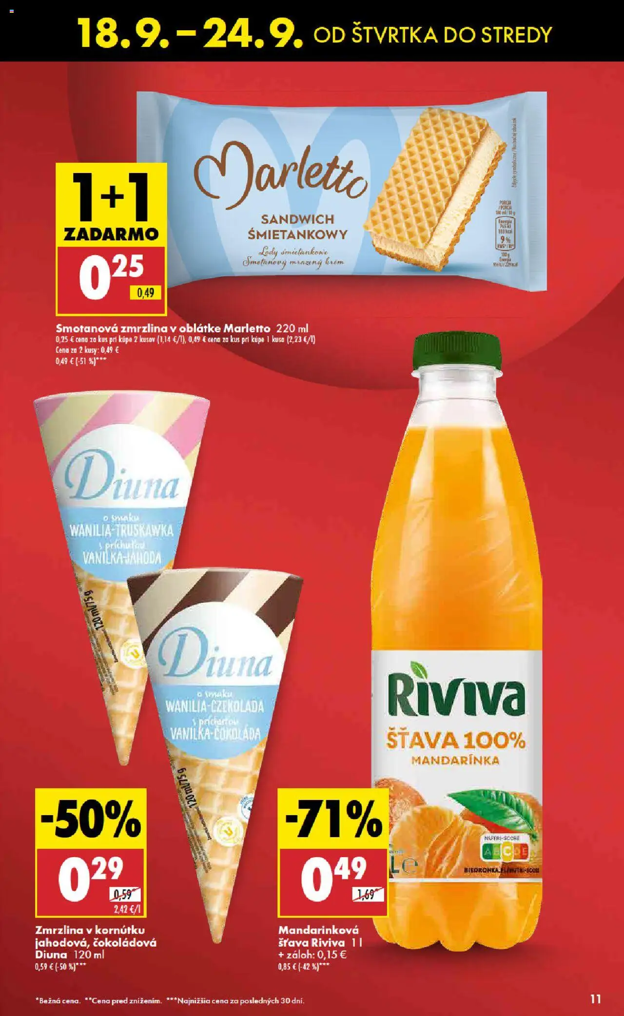 Nové Biedronka akcie – leták je platný od 18.09.2025 | Strana: 11 | Produkty: Zmrzlina, Krém