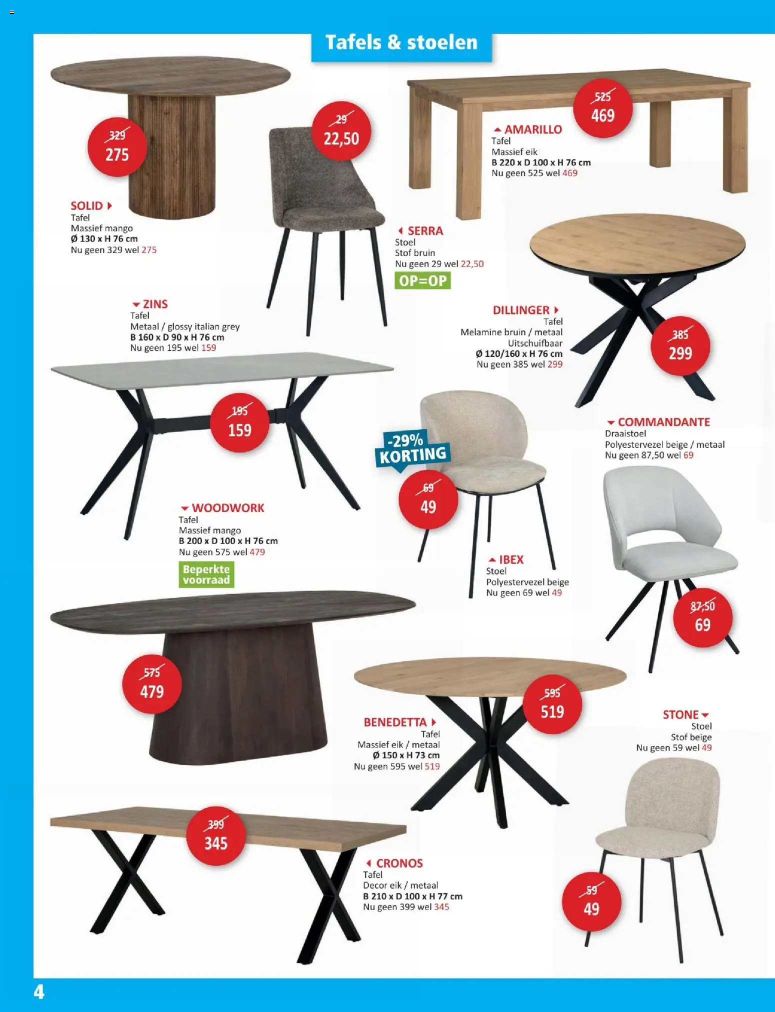{H1} | Pagina: 4 | Producten: Tafel, Stoel, Mango