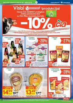 ČIA MARKET leidinys galioja nuo 20.01.2026 | Puslapis: 7 | Prekių: Varškės sūris, Pienas, Sūris, Lydytas sūris