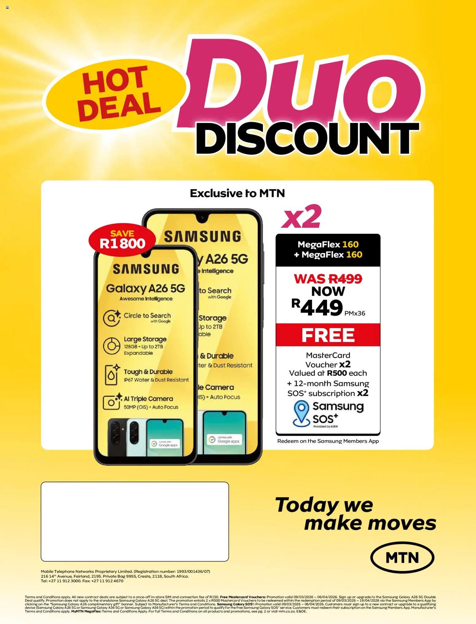 New MTN catalogue – valid from 09.03.2026 | Page: 44 | Products: Sim, Camera, Bag, Water