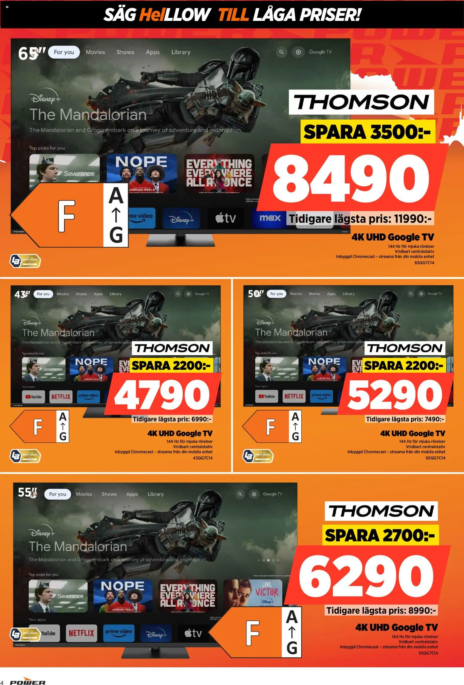 Power reklamblad aktuell från 22.12.2025 | Sida: 4 | Produkter: Såg, Tv