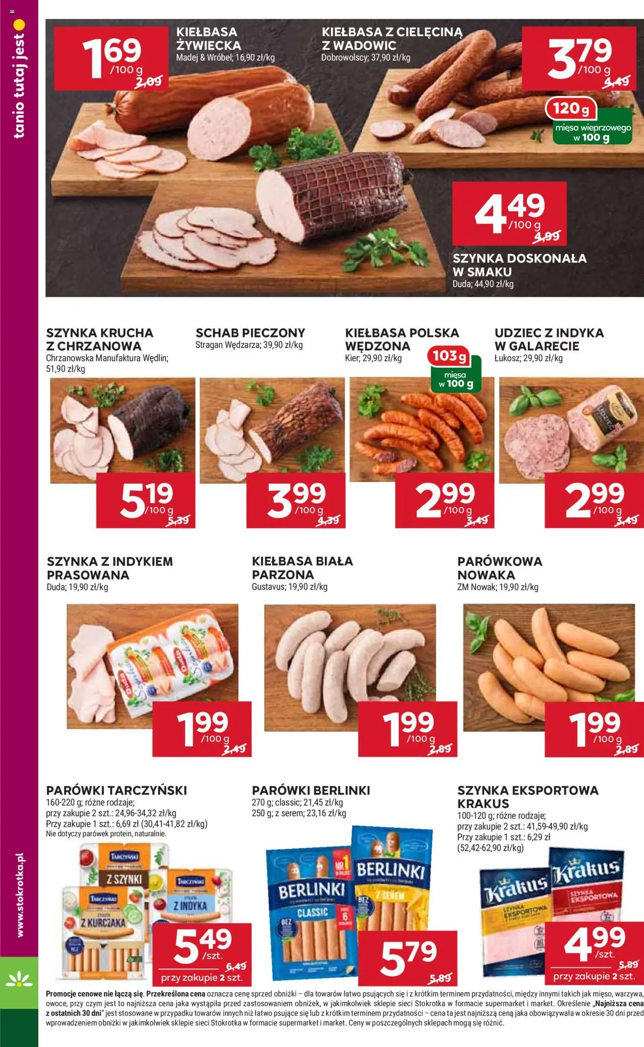 Stokrotka Gazetka - Market od 16.10.2025 | Strona: 6 | Produkty: Kiełbasa, Parówki berlinki, Szynka, Warzywa