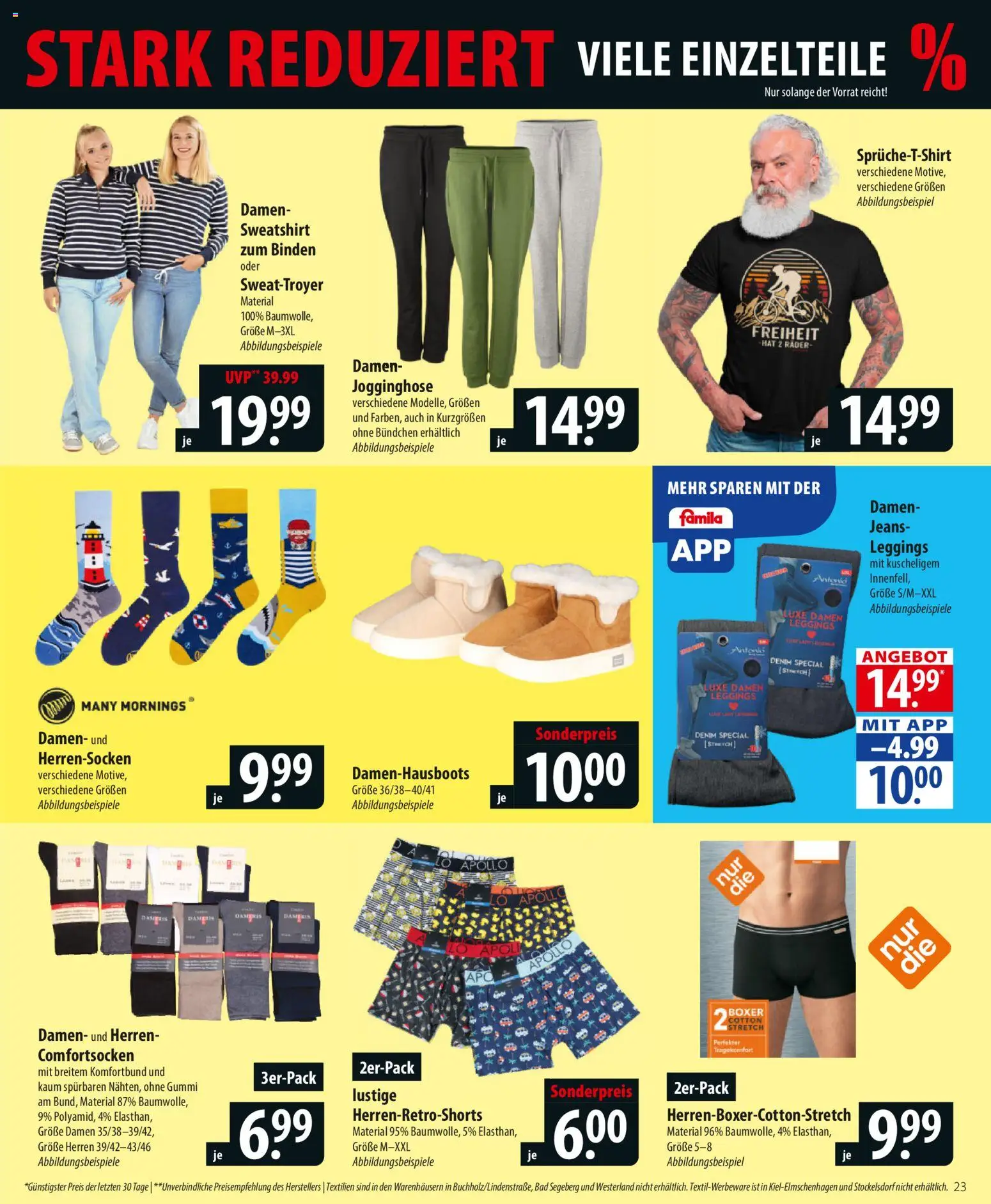 Famila Prospekt 	 – gültig ab 05.01.2026 | Seite: 23 | Produkte: Jogginghose, Leggings, Boxer, Jeans