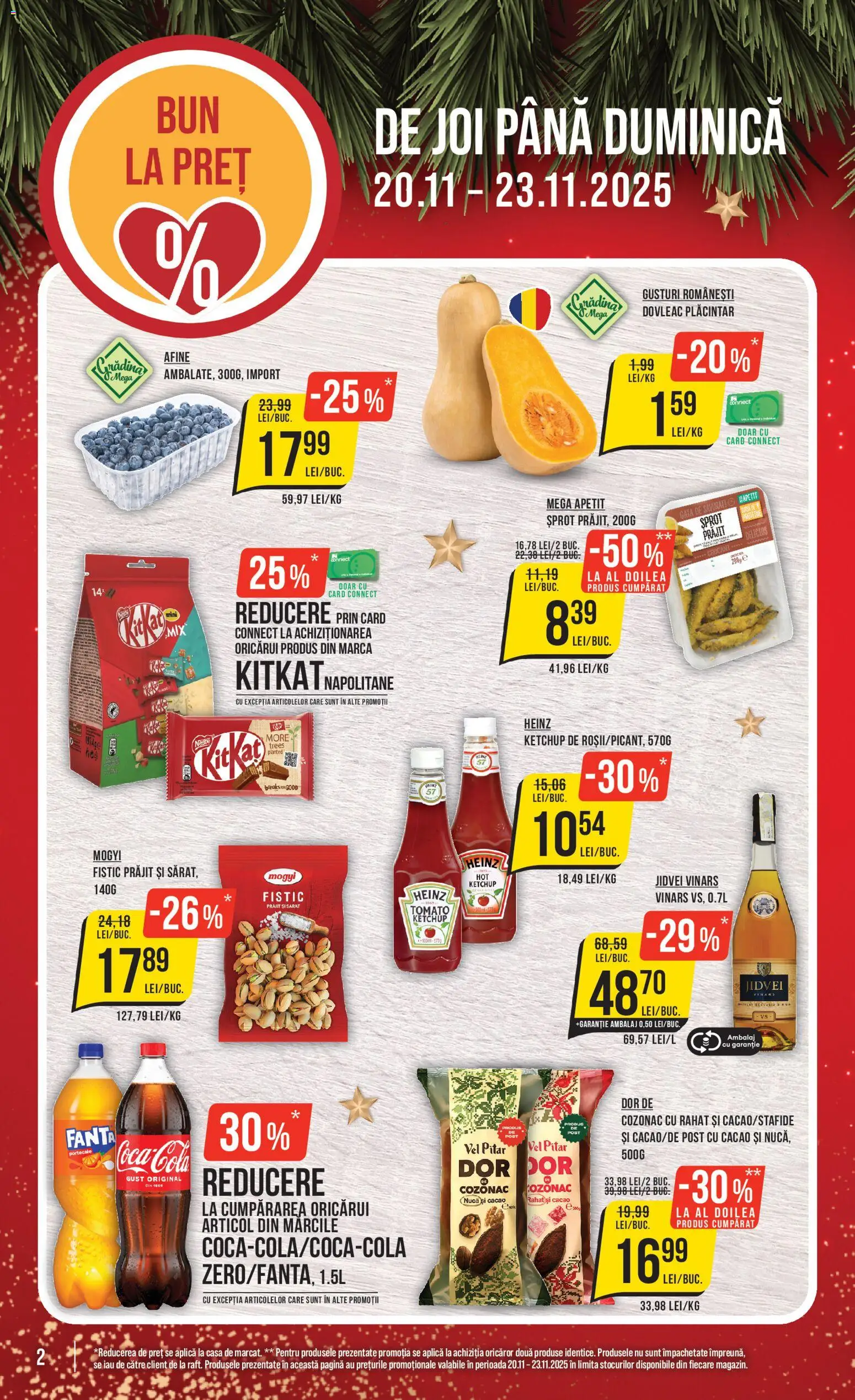 Noul catalog Mega Image – valabil de la 20.11.2025 | Pagină: 2 | Produse: Afine, Portocale, Ketchup, Cacao