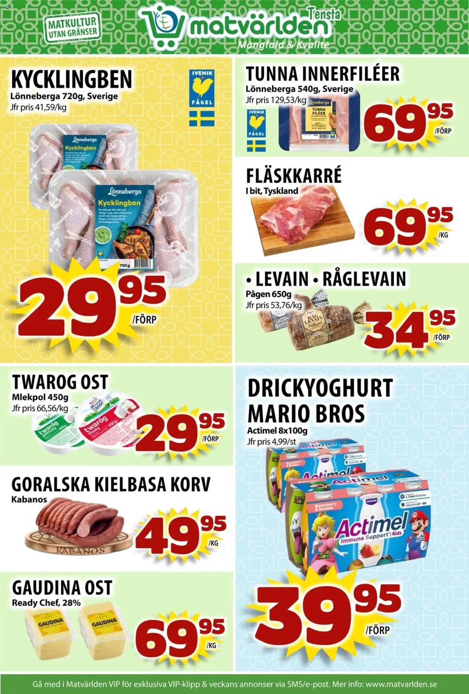 Matvärlden reklamblad aktuell från 27.10.2025 | Sida: 1 | Produkter: Ost