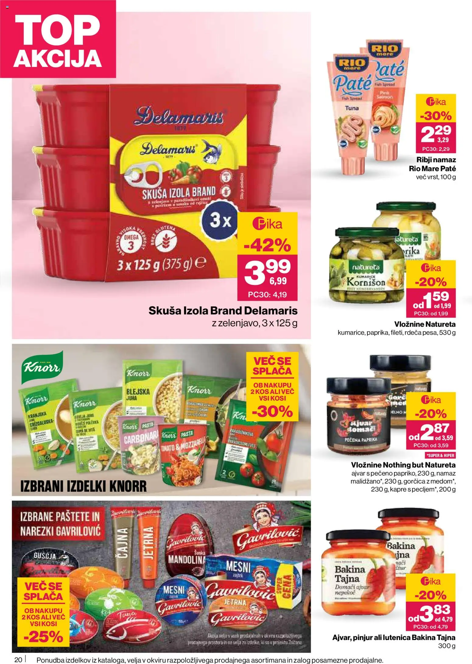Novi Mercator katalog ponudbe – veljaven od 16.04.2026 | Stran: 20 | Izdelki: Paprika, Ajvar, Gorčica, Kumarice