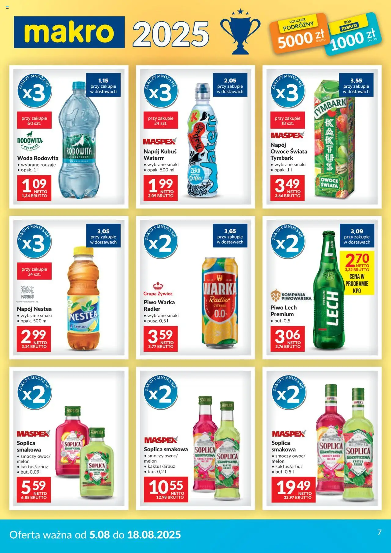Makro Gazetka - Letnie Mistrzostwa od 01.07.2025 | Strona: 7 | Produkty: Ice Tea, Pepsi, Piwo, Kiwi
