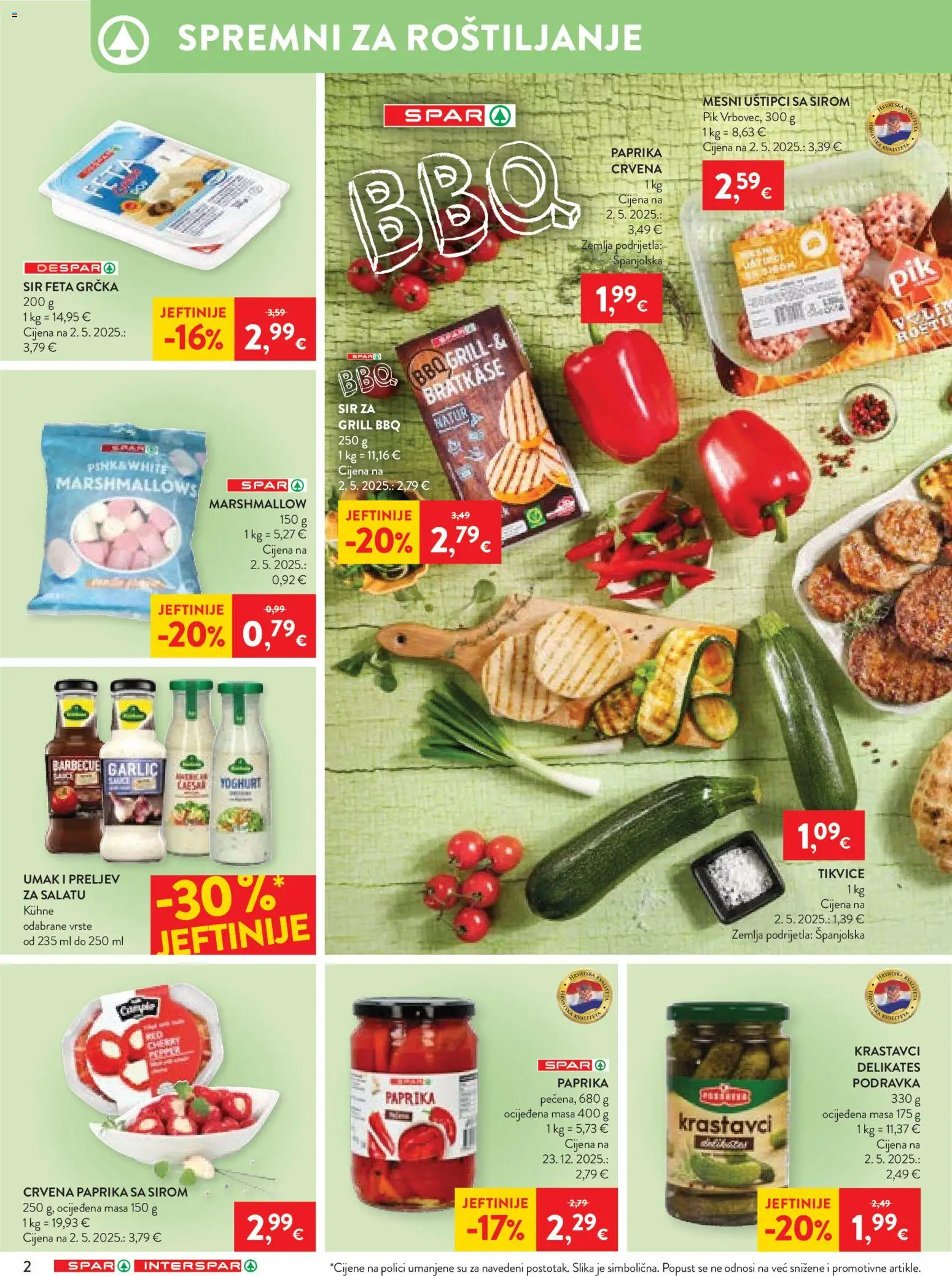 Spar katalog | vrijedi od 22.04.2026 | Stranica: 2 | Proizvodi: Sir, Tikvice, Paprika, Umak