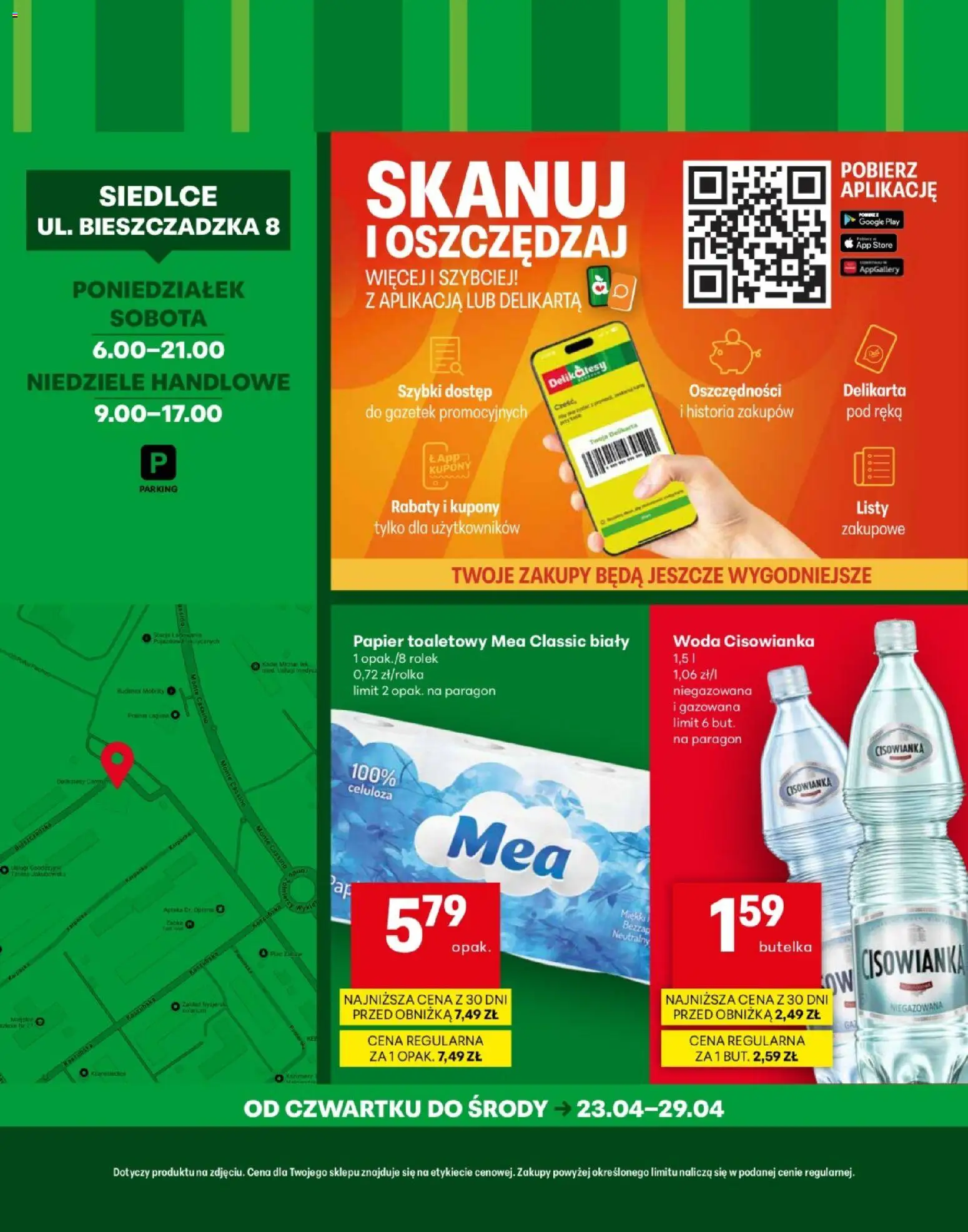 Delikatesy Centrum gazetka - Siedlce Otwarcie od 23.04.2026 | Strona: 4 | Produkty: Papier toaletowy, Woda