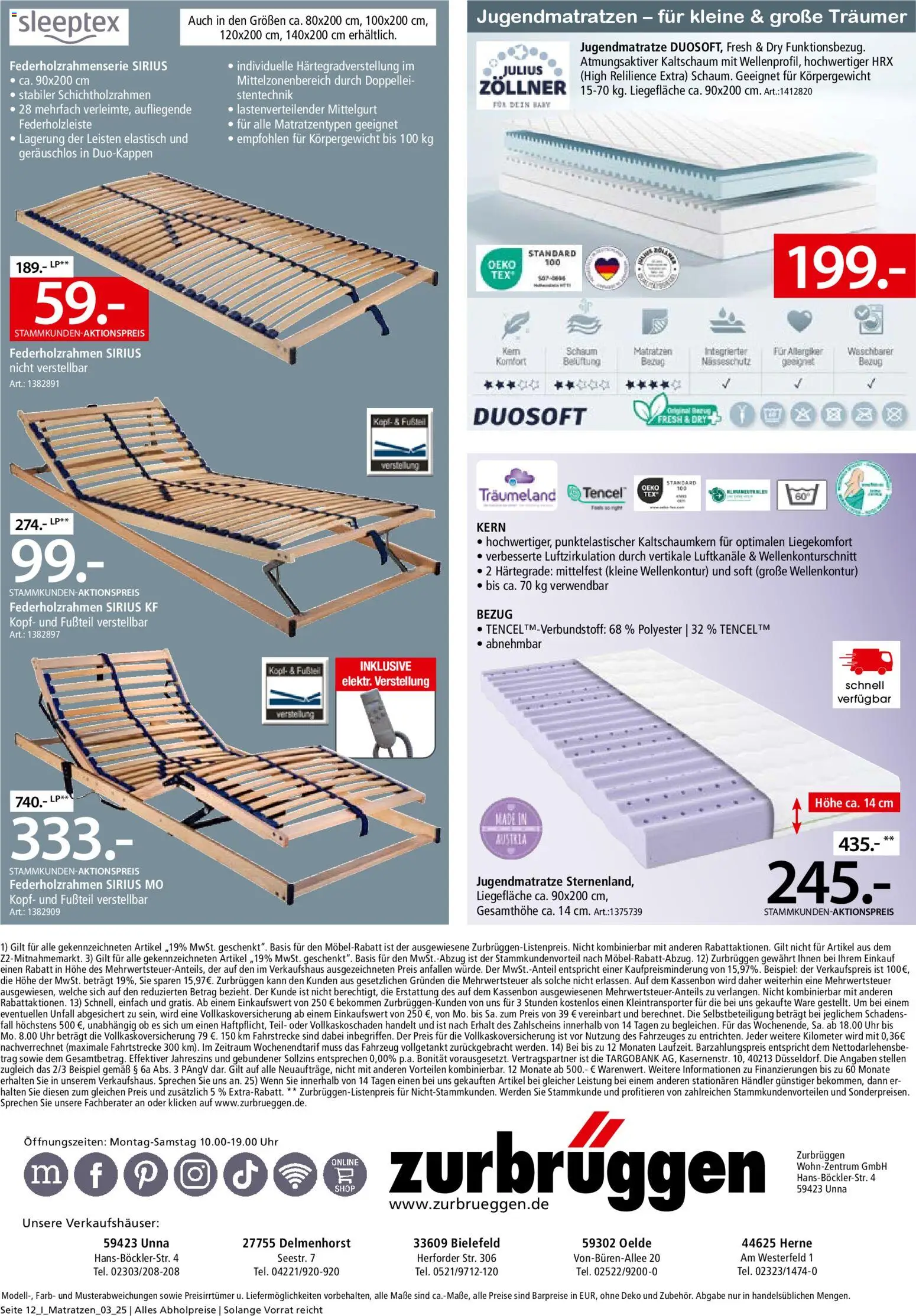 Zurbrüggen Matratzen-Spezial – gültig ab 15.11.2025 | Seite: 12 | Produkte: Uhr