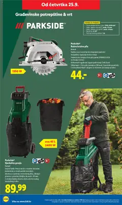 Lidl katalog | vrijedi od 22.09.2025 | Stranica: 48 | Proizvodi: Sjeckalica, Pila, Adapter, Parkside
