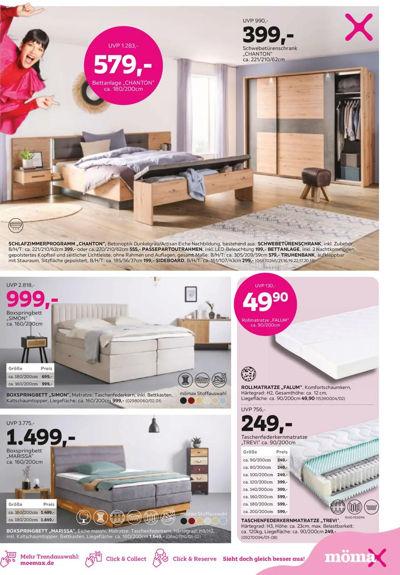 Mömax Prospekt 	 - gültig ab dem 25.08.2025 | Seite: 9 | Produkte: Matratze, Schwebetürenschrank, Boxspringbett