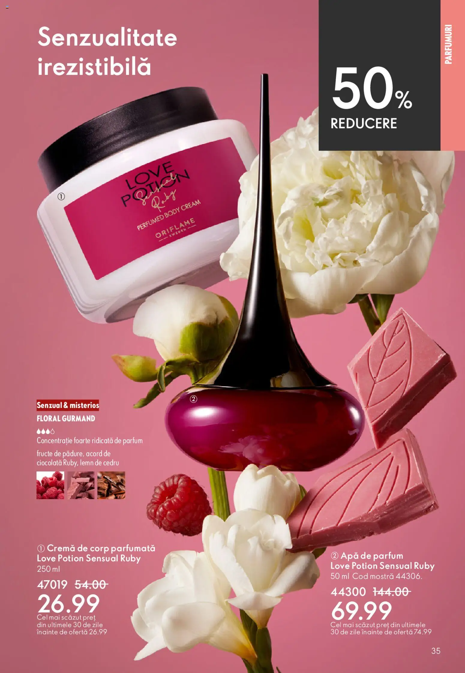 Noul catalog Oriflame – valabil de la 27.05.2026 | Pagină: 35 | Produse: Apă de parfum, Body, Cremă de corp, Apă